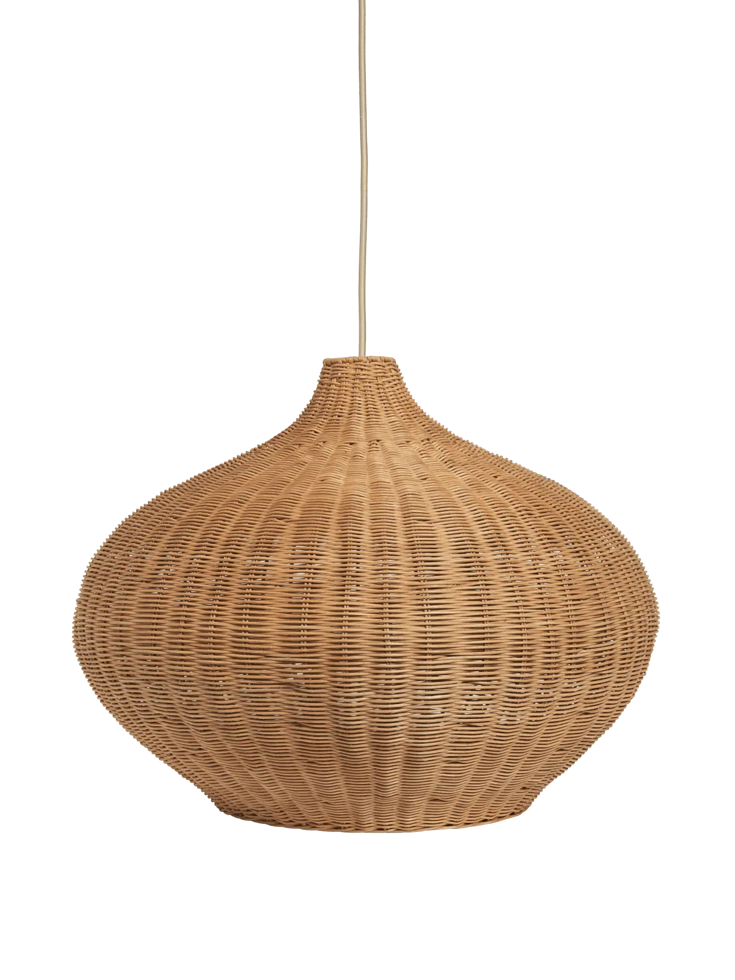 Braided Belly Lampshade - Natural, Rattan