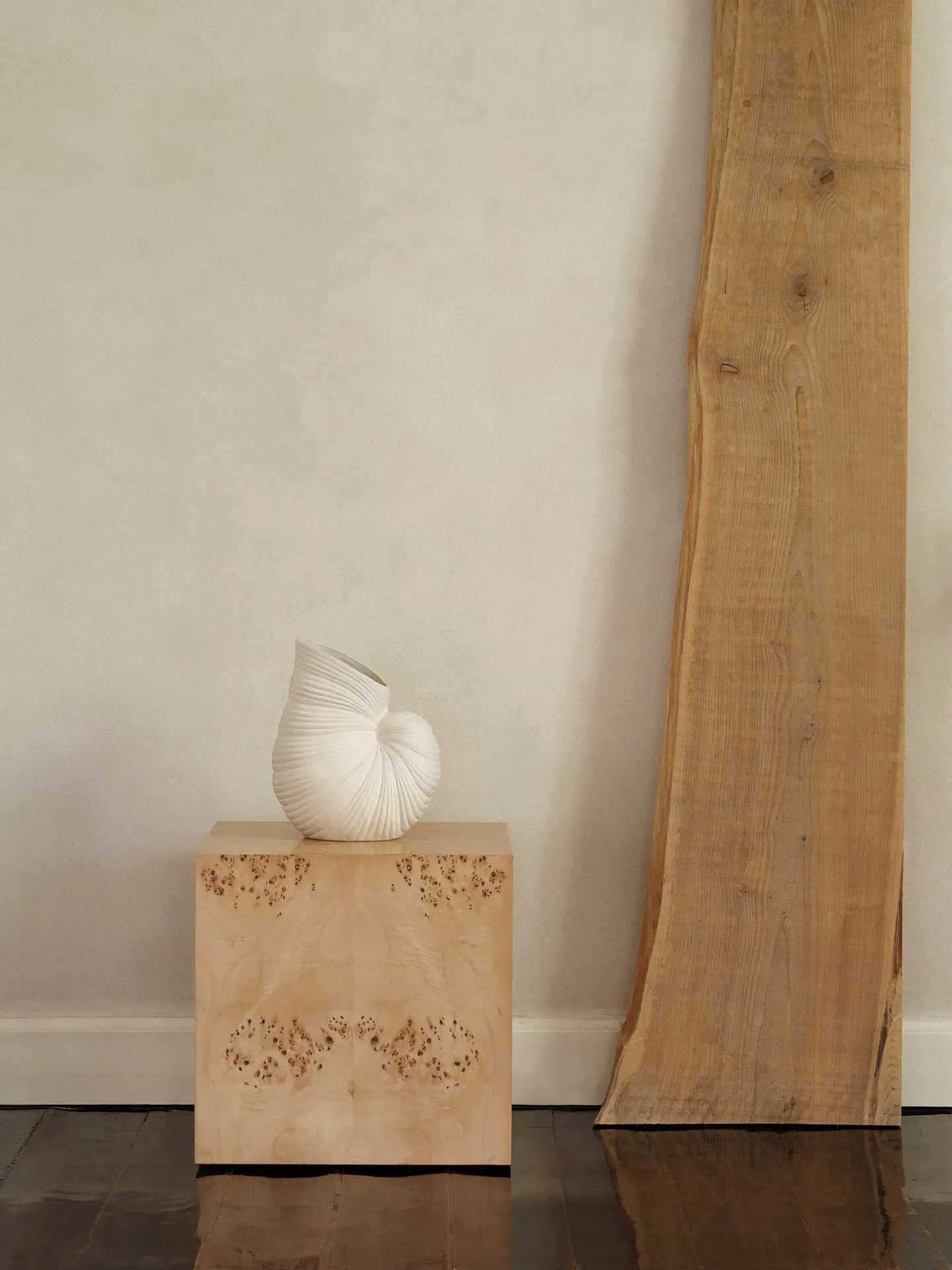 Burl Cube Side Table - Natural