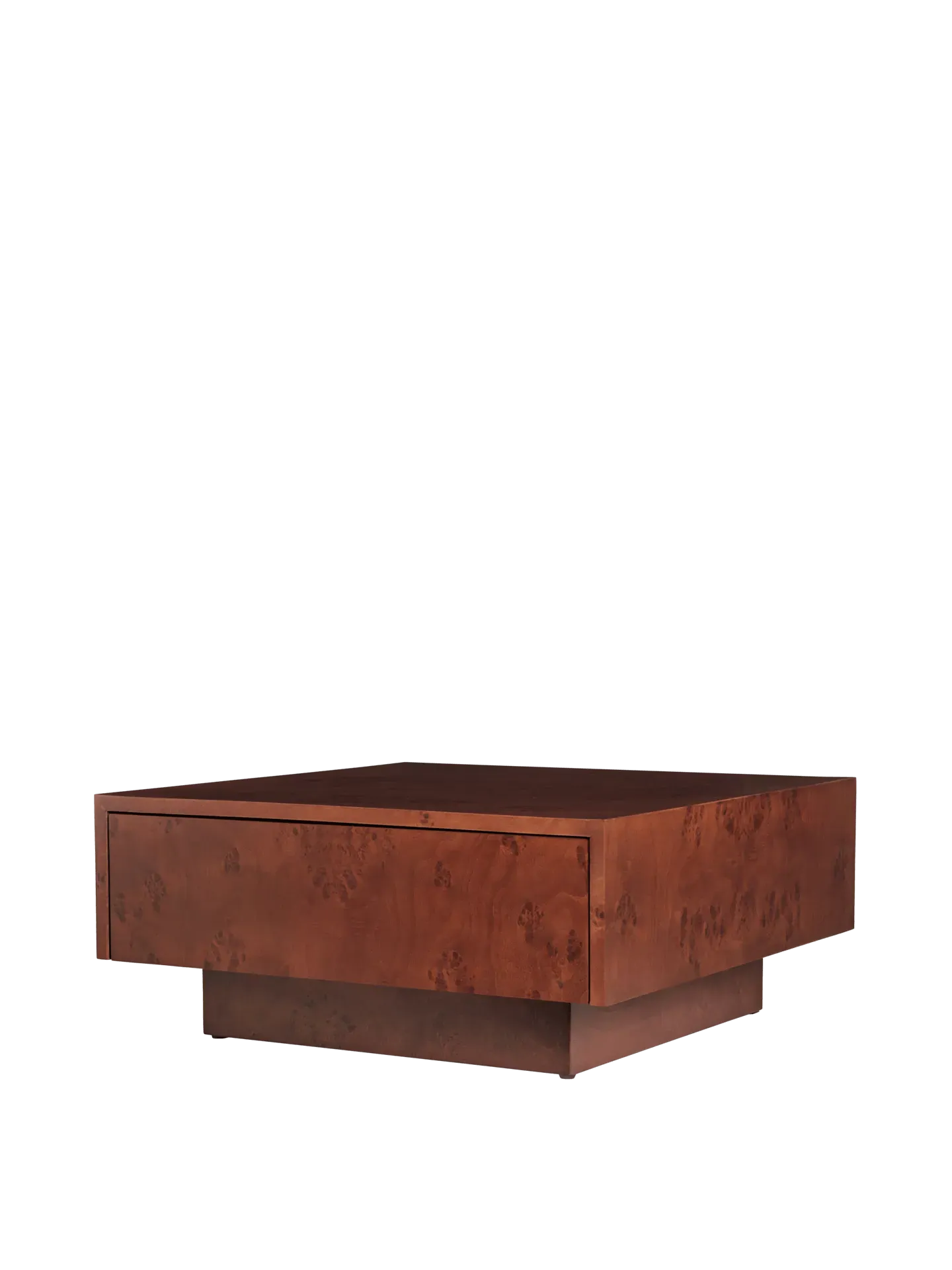 Burl Square Storage Coffee Table - Dark Stained Burl image