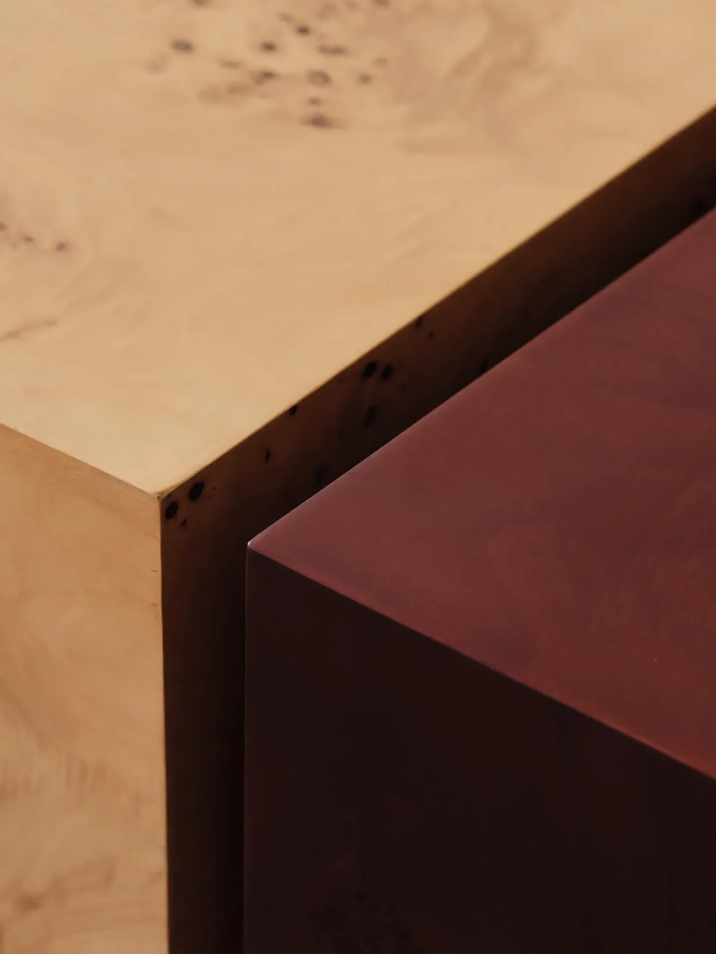 Burl Square Storage Coffee Table - Natural