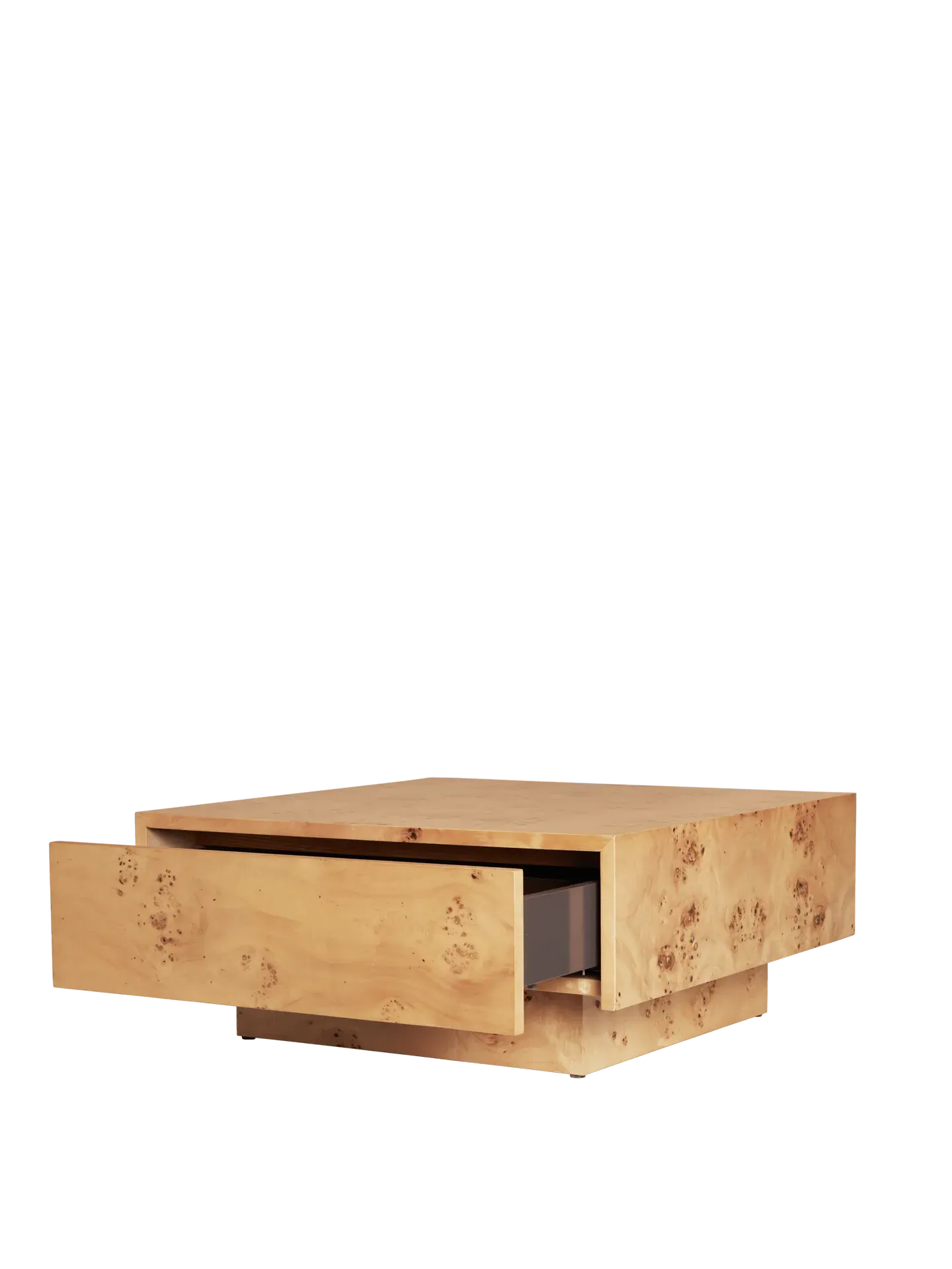 Burl Square Storage Coffee Table - Natural