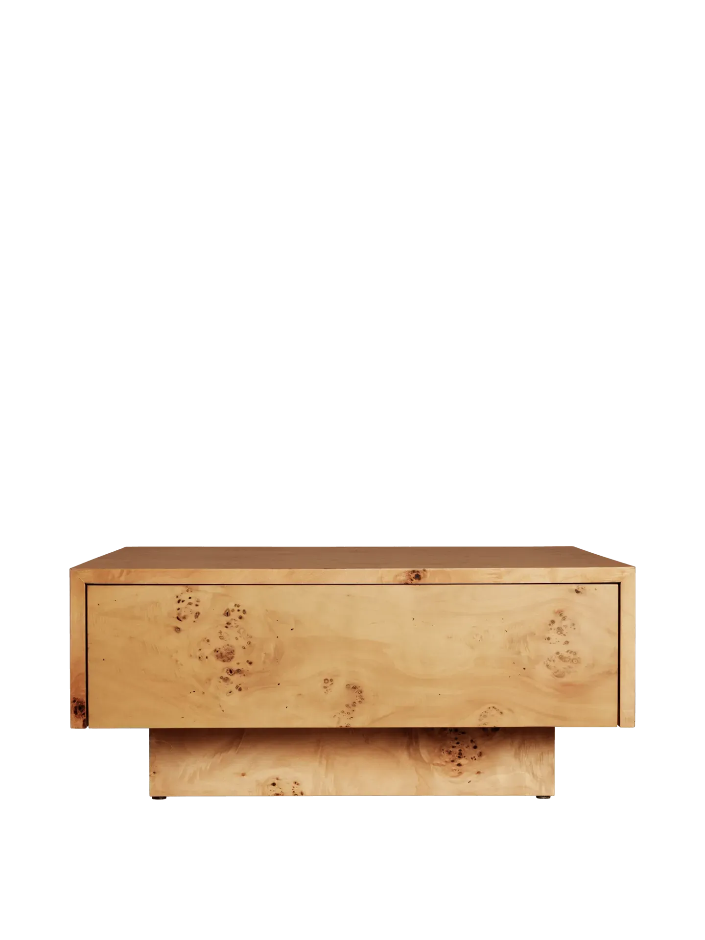 Burl Square Storage Coffee Table - Natural