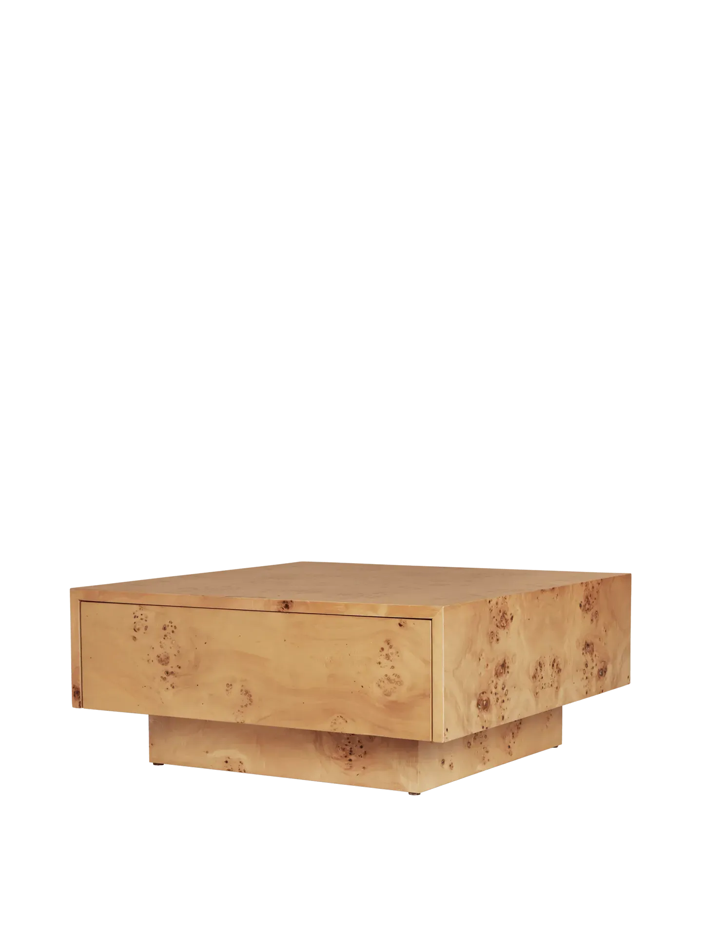 Burl Square Storage Coffee Table - Natural