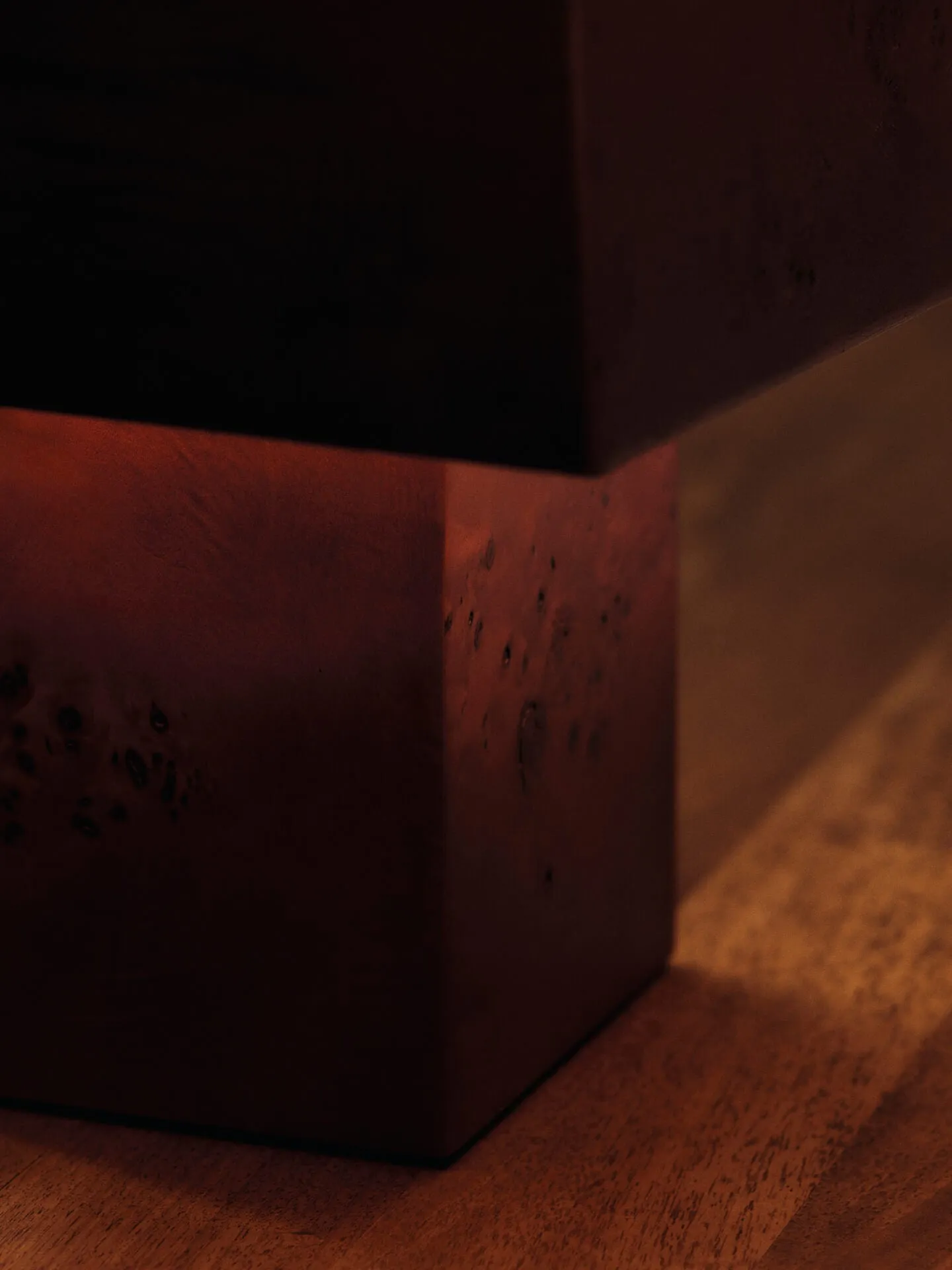 Burl Table Lamp - Dark Stained Burl