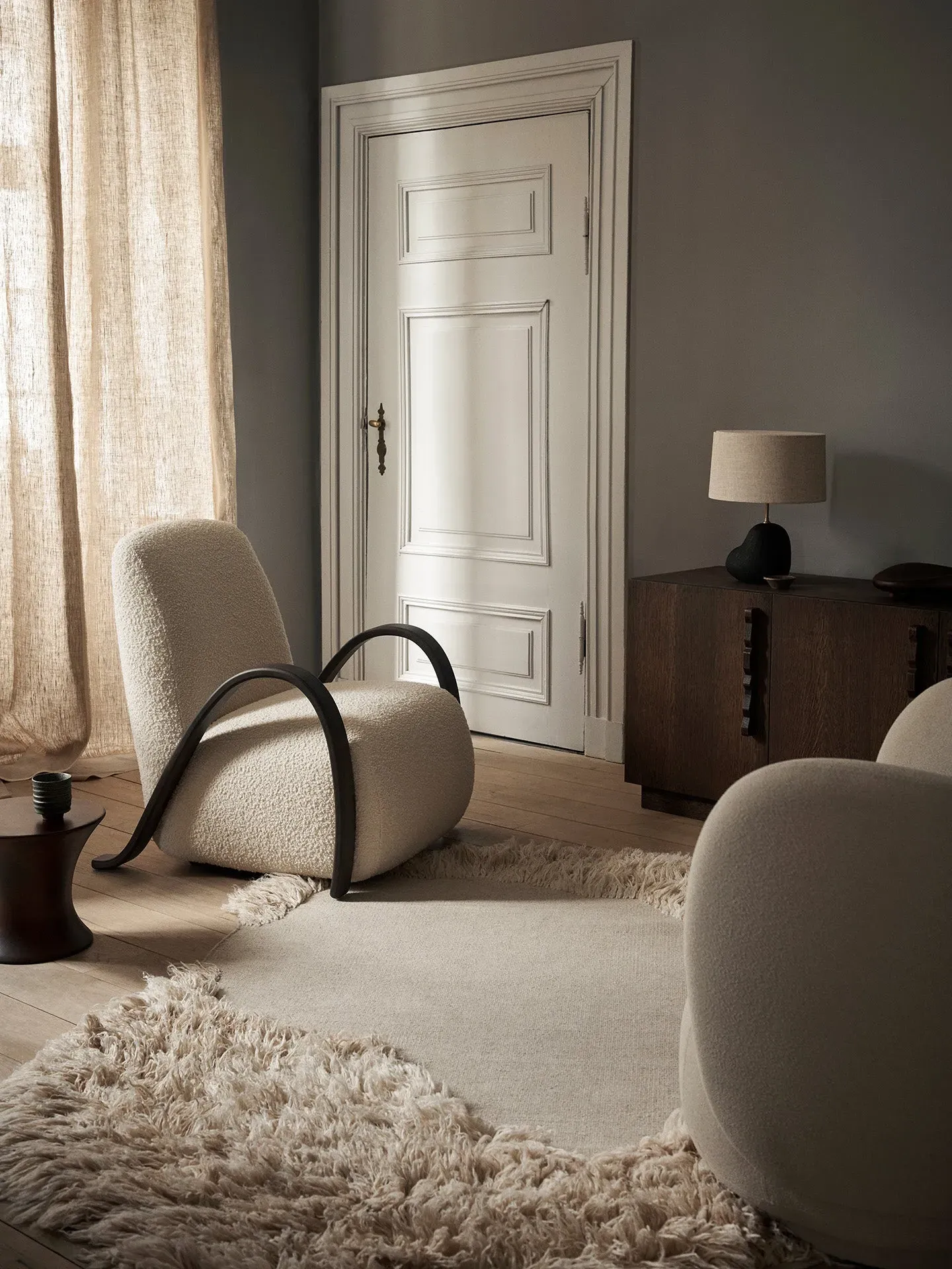 Buur Lounge Chair - Off-white, Bouclé