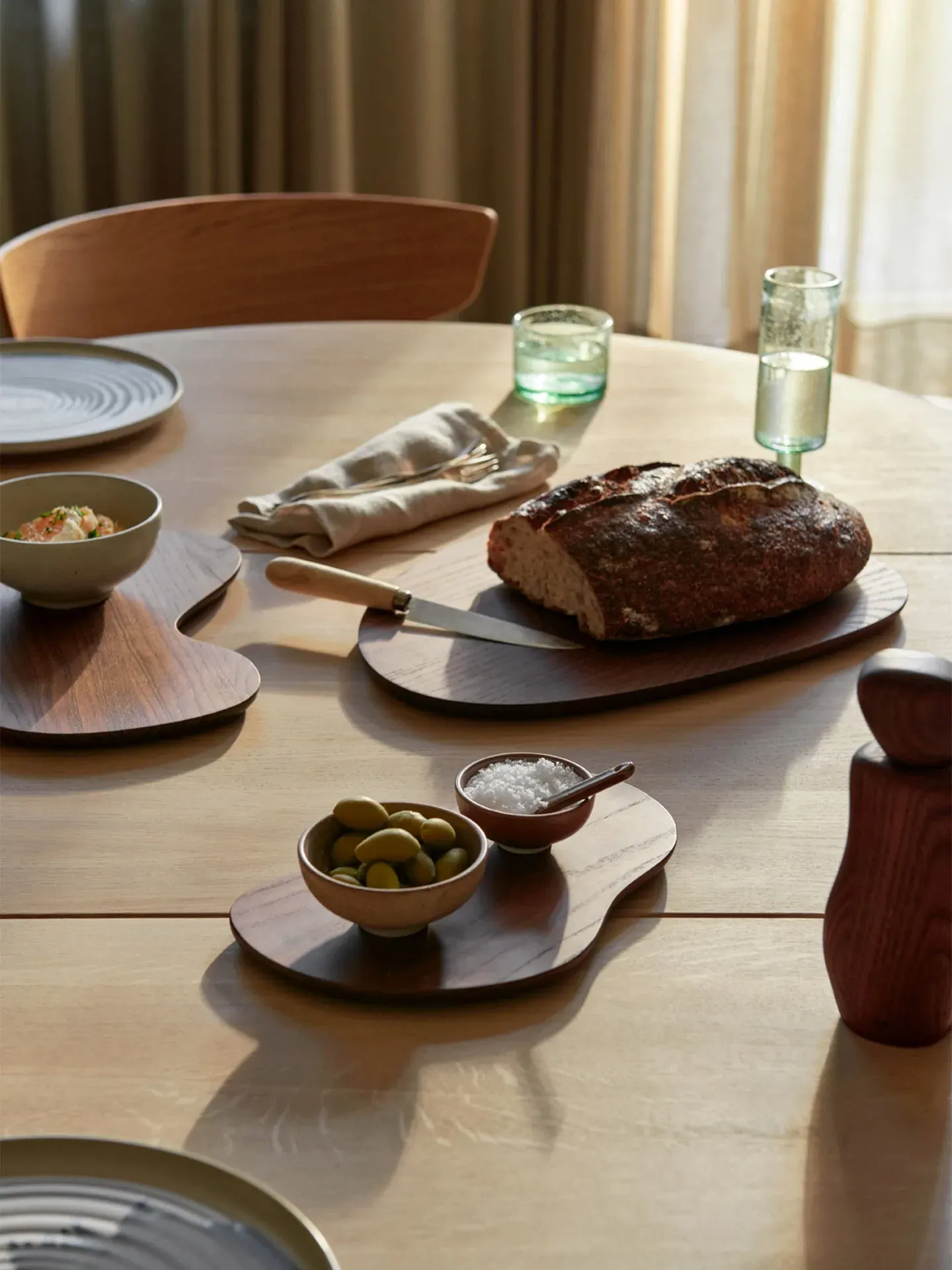 Cairn Cutting Boards Set of 3 - Dark Brown, Ash