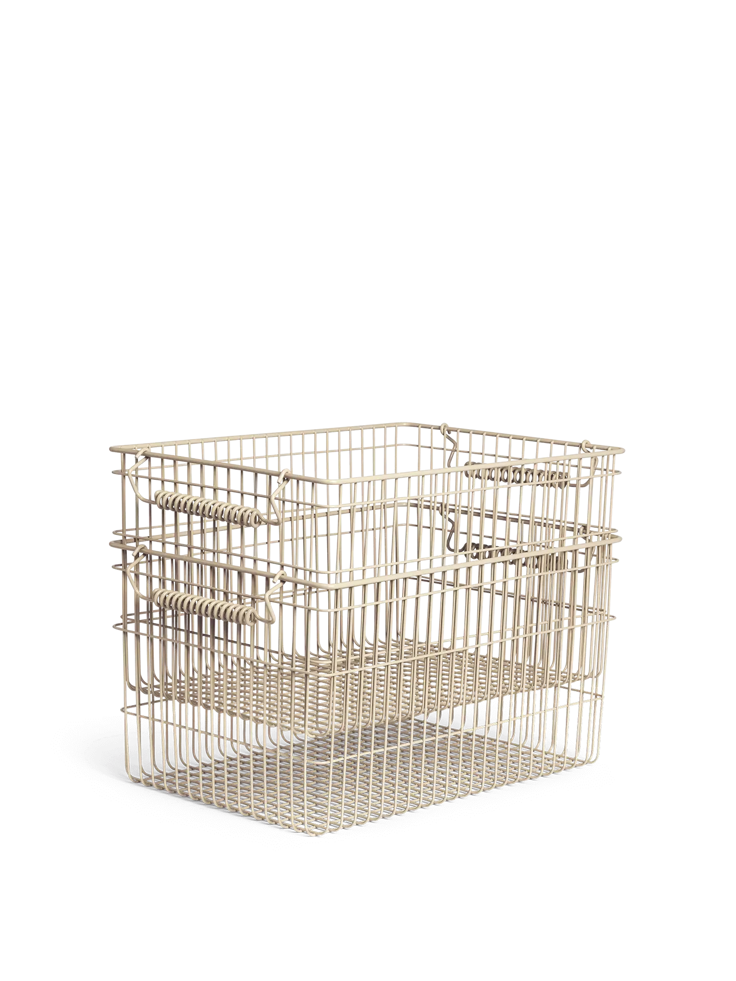 Cala Stackable Storage Baskets Set of 2 - Cashmere, Iron