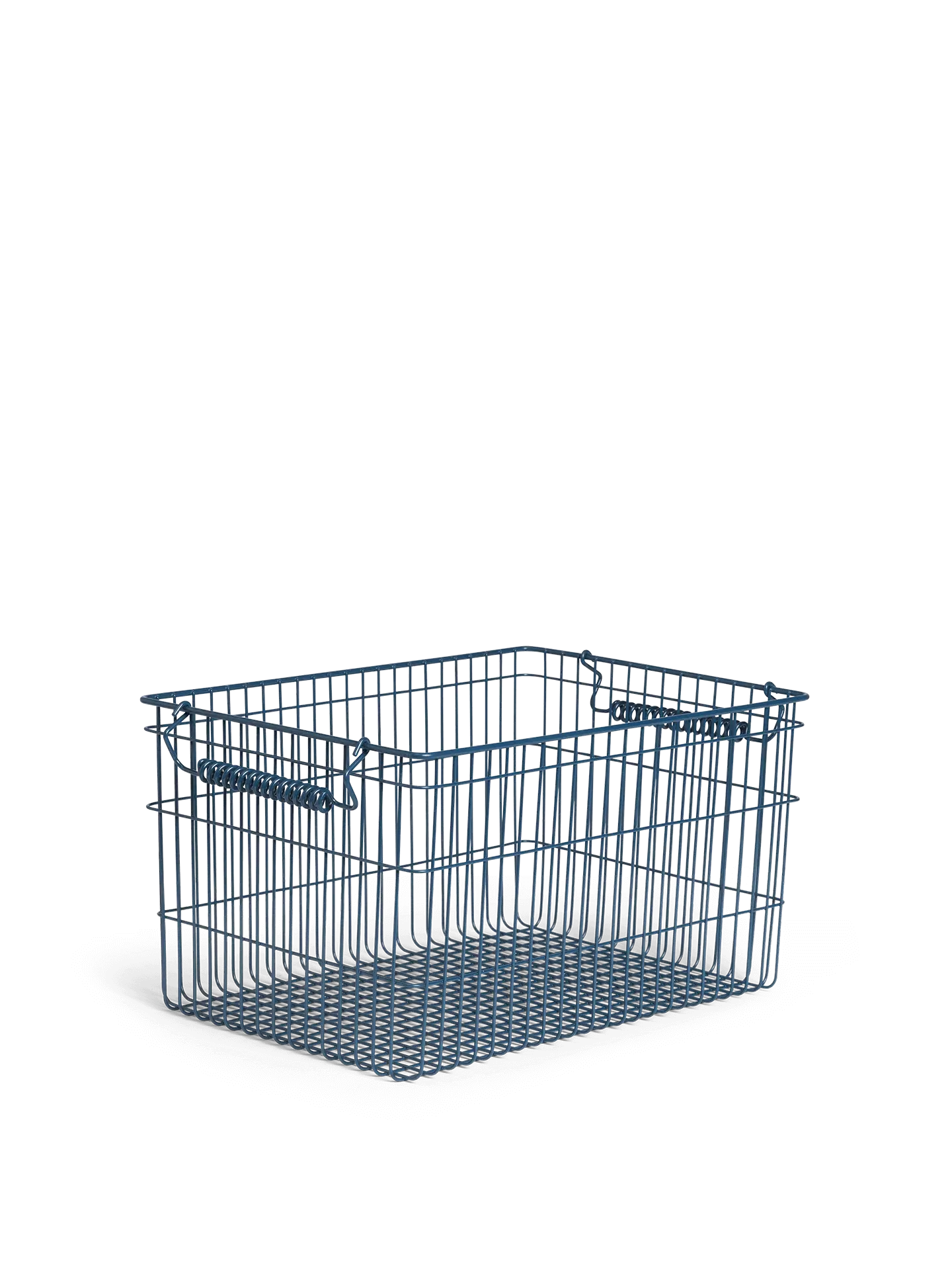 Cala Stackable Storage Baskets Set of 2 - Dark Blue, Iron