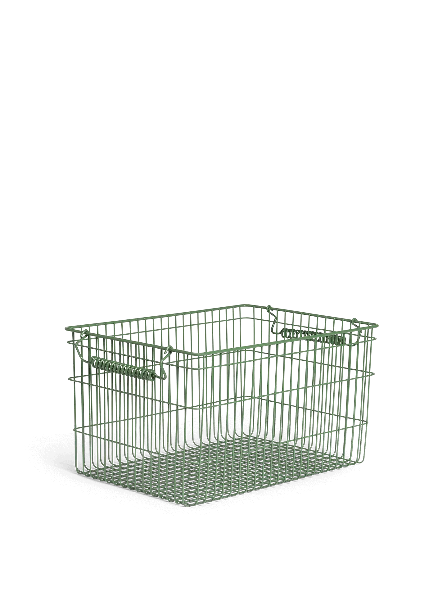 Cala Stackable Storage Baskets Set of 2 - Green, Iron