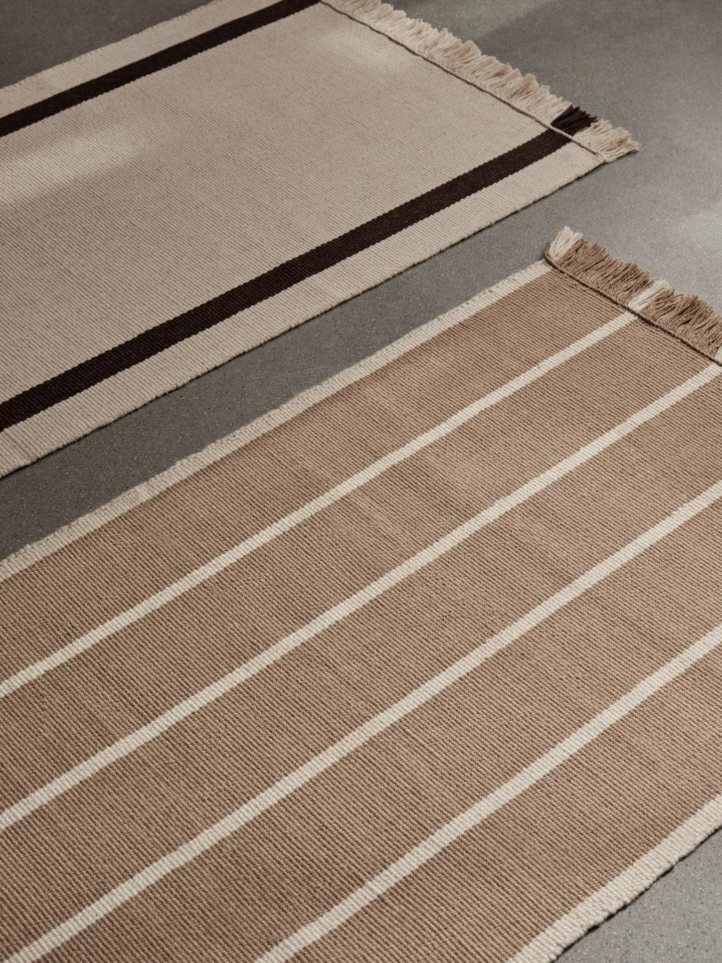 Calm Kelim Runner - Dark Sand, Wool