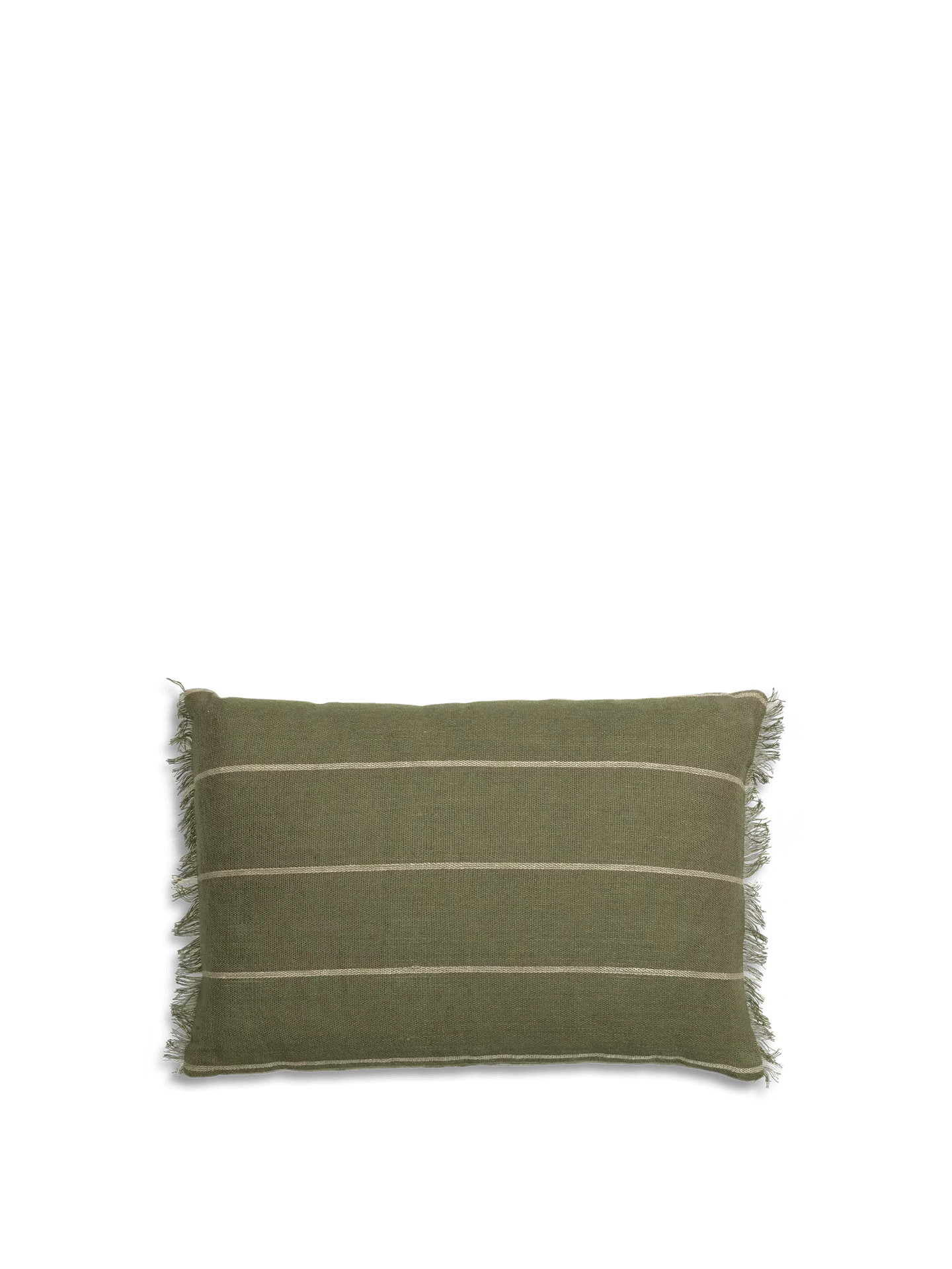 Calm Rectangular Cushion Cover - Olive/Off-White