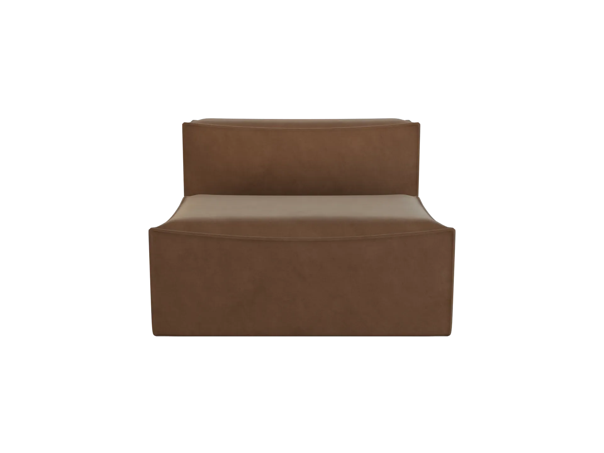 Catena Center Sofa Module - Brown, Velvet