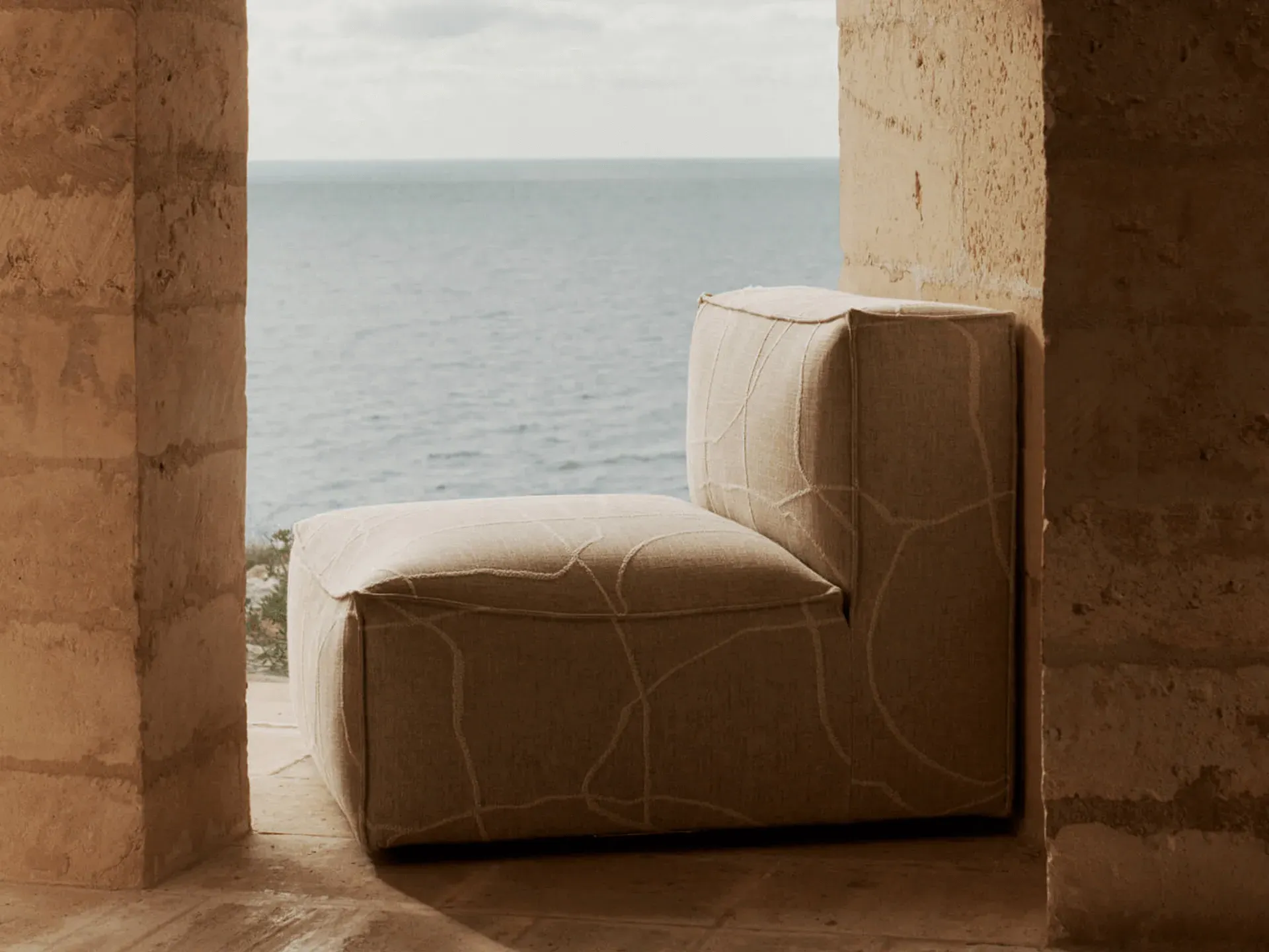 Catena Center Sofa Module - Sand, Italian Yarn