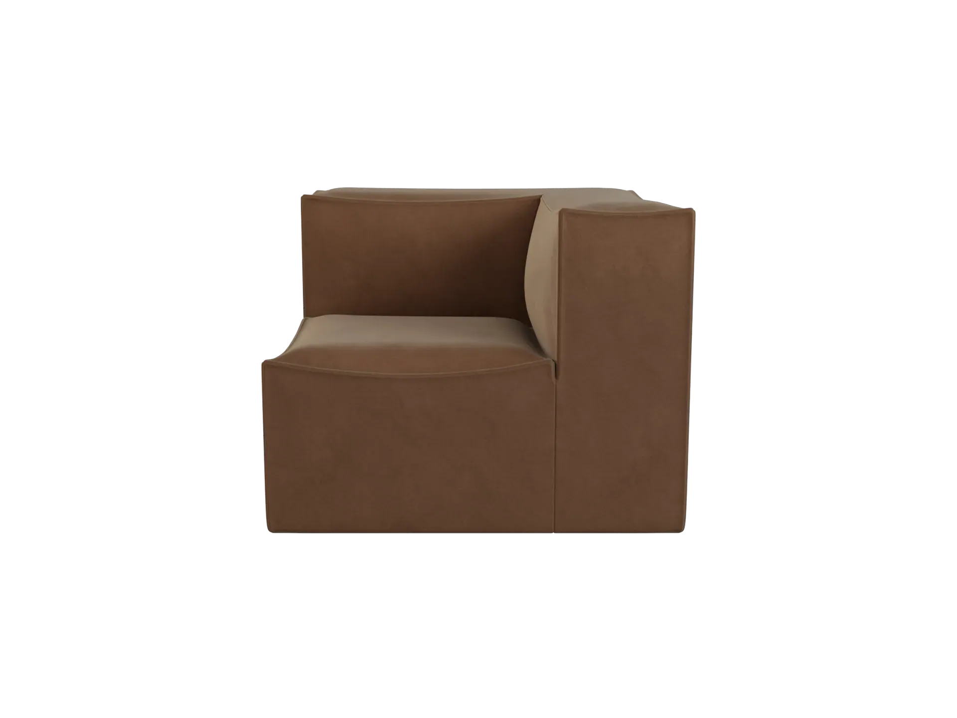 Catena Corner Sofa - Soft Brown, Rich Velvet