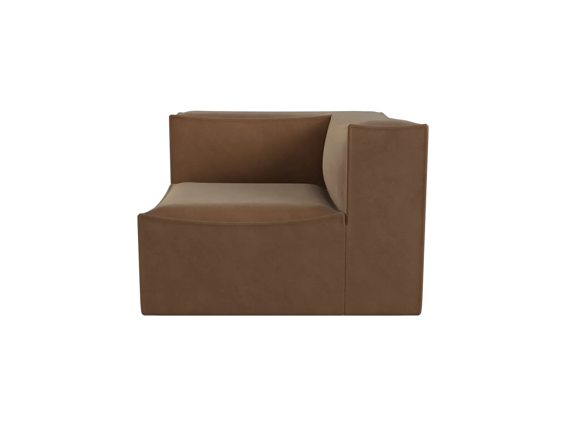 Catena L-Shaped Corner Sofa - Soft Brown, Rich Velvet