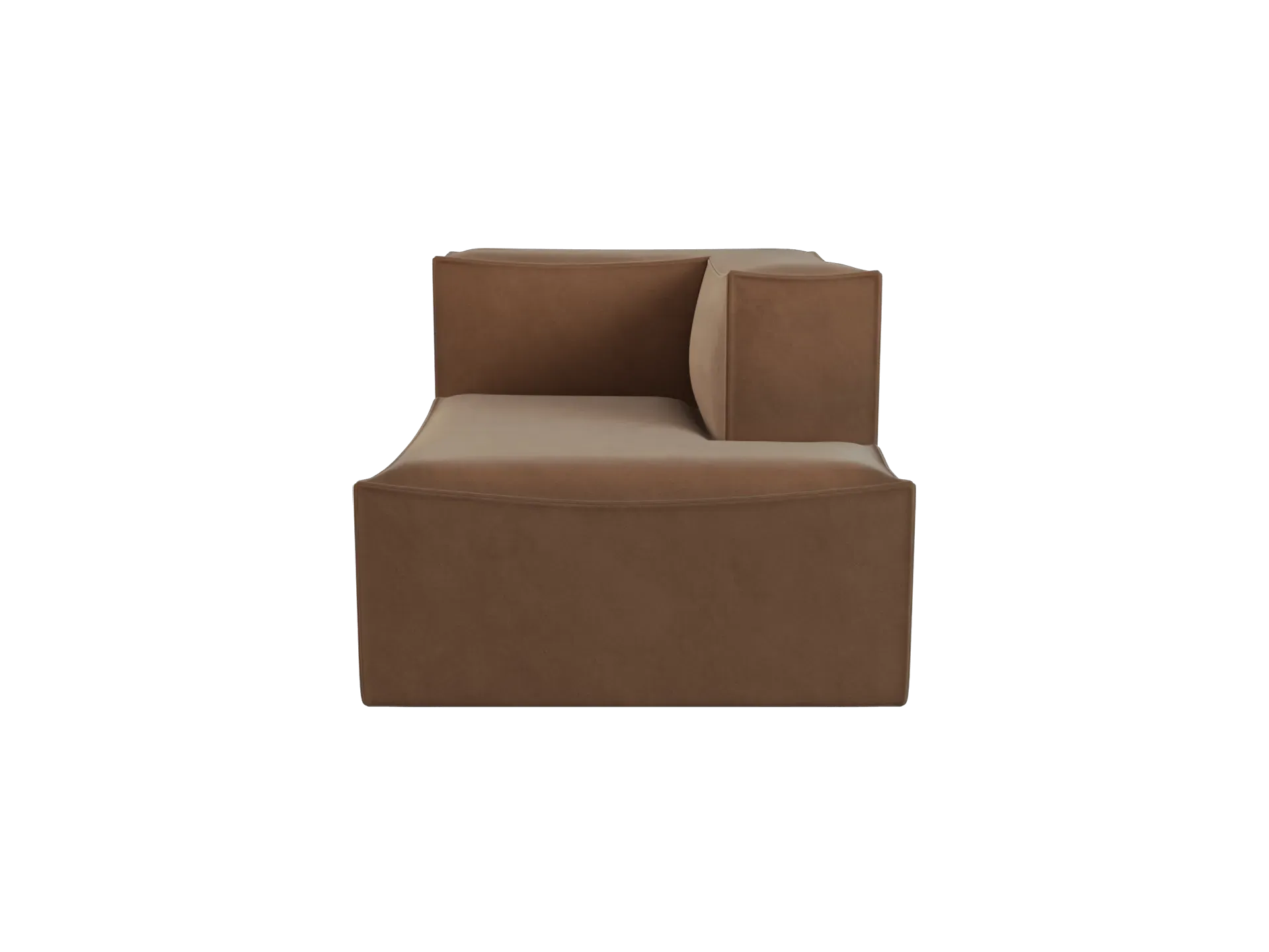 Catena Left Chaise Longue Sofa - Brown, Velvet