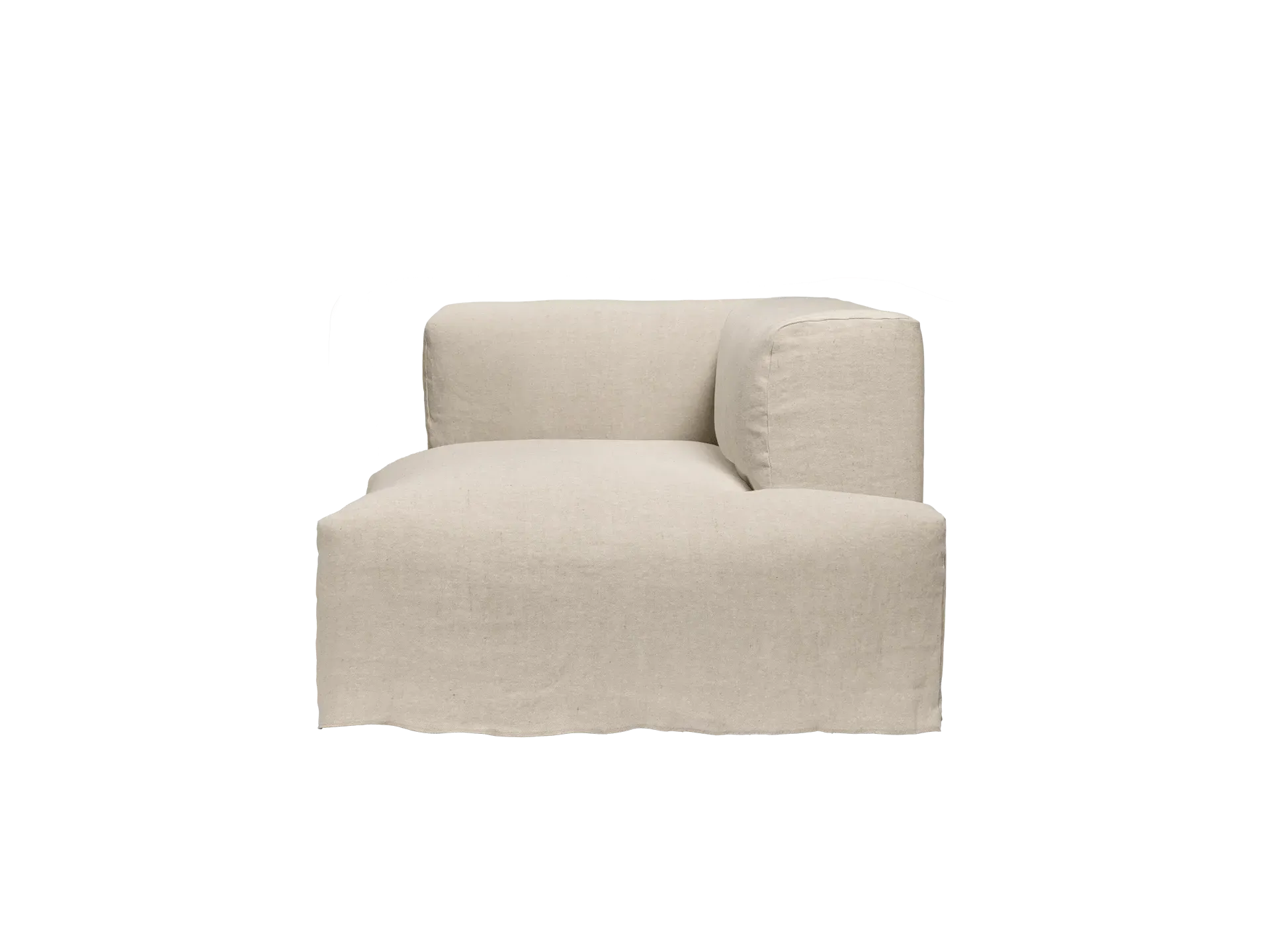 Catena Left Chaise Longue Sofa - Natural, Loose Drape