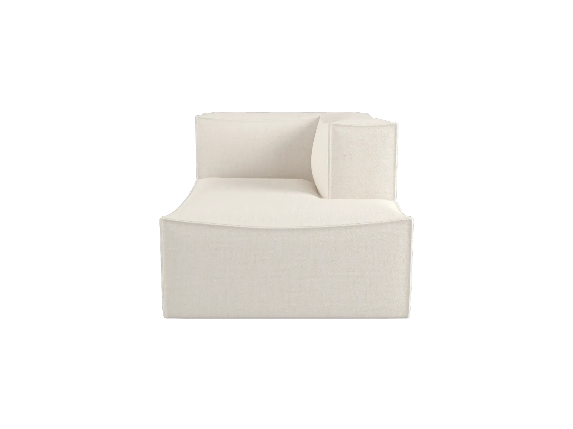 Catena Left Chaise Longue Sofa - Off-White, Bouclé