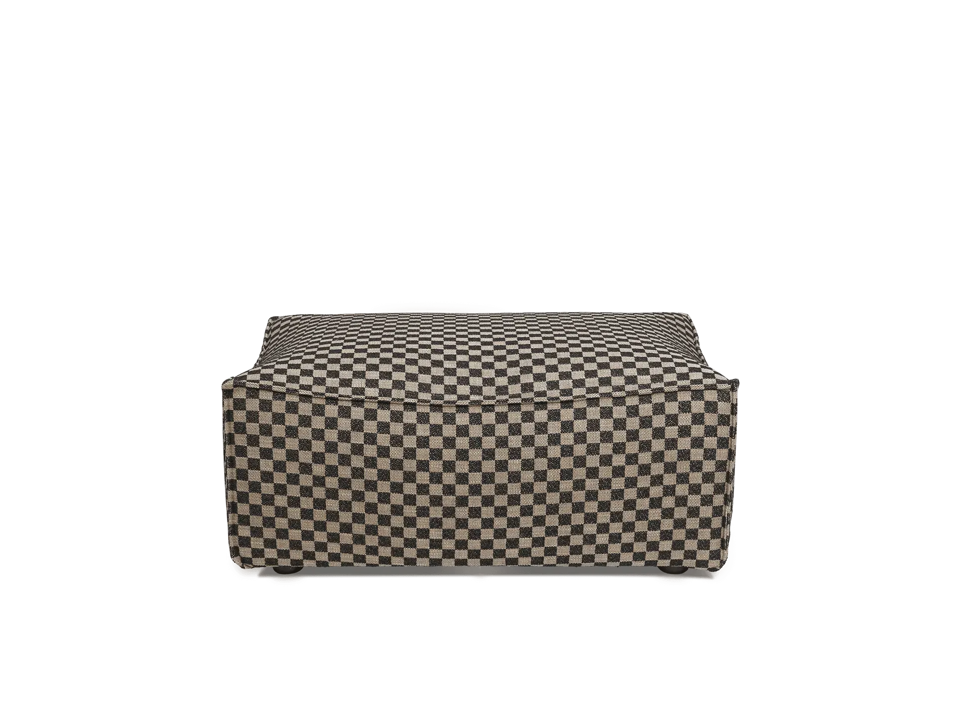 Catena Rectangular Pouf L501 - Sand/Black, Check Fabric