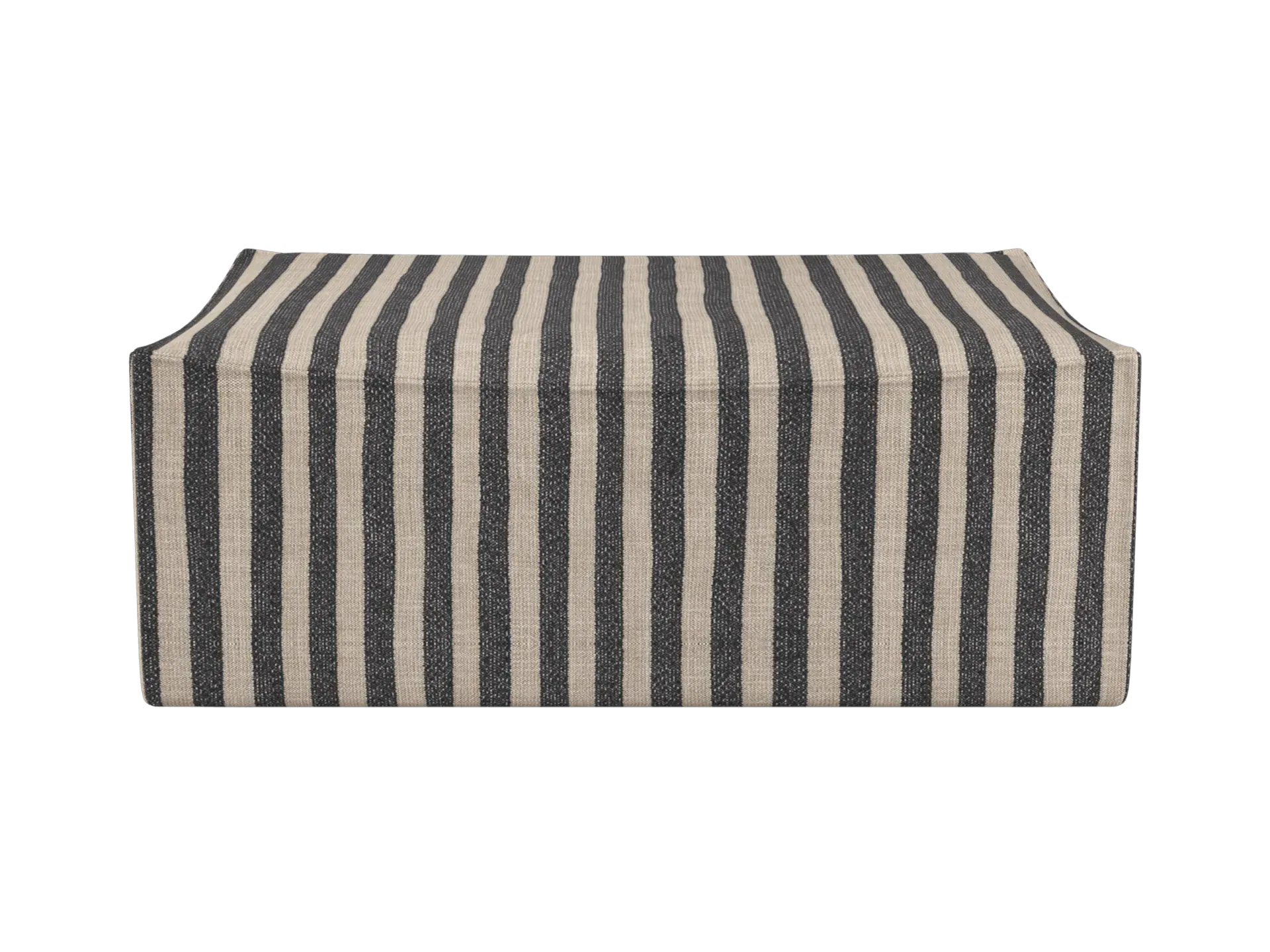 Catena Rectangular Pouf L501 - Sand/Black, Louisiana Fabric