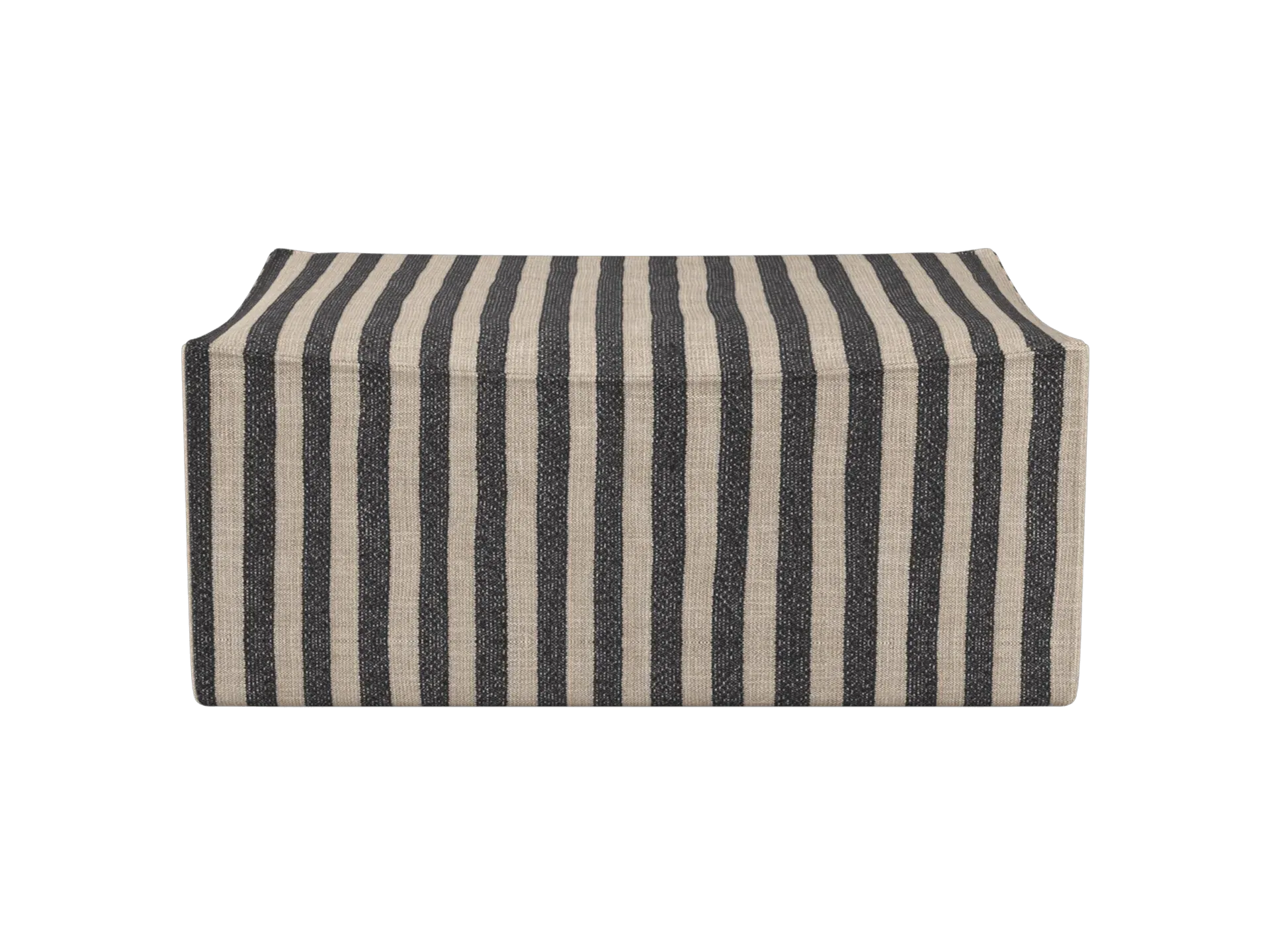 Catena Rectangular Pouf S501 - Sand/Black, Louisiana Fabric