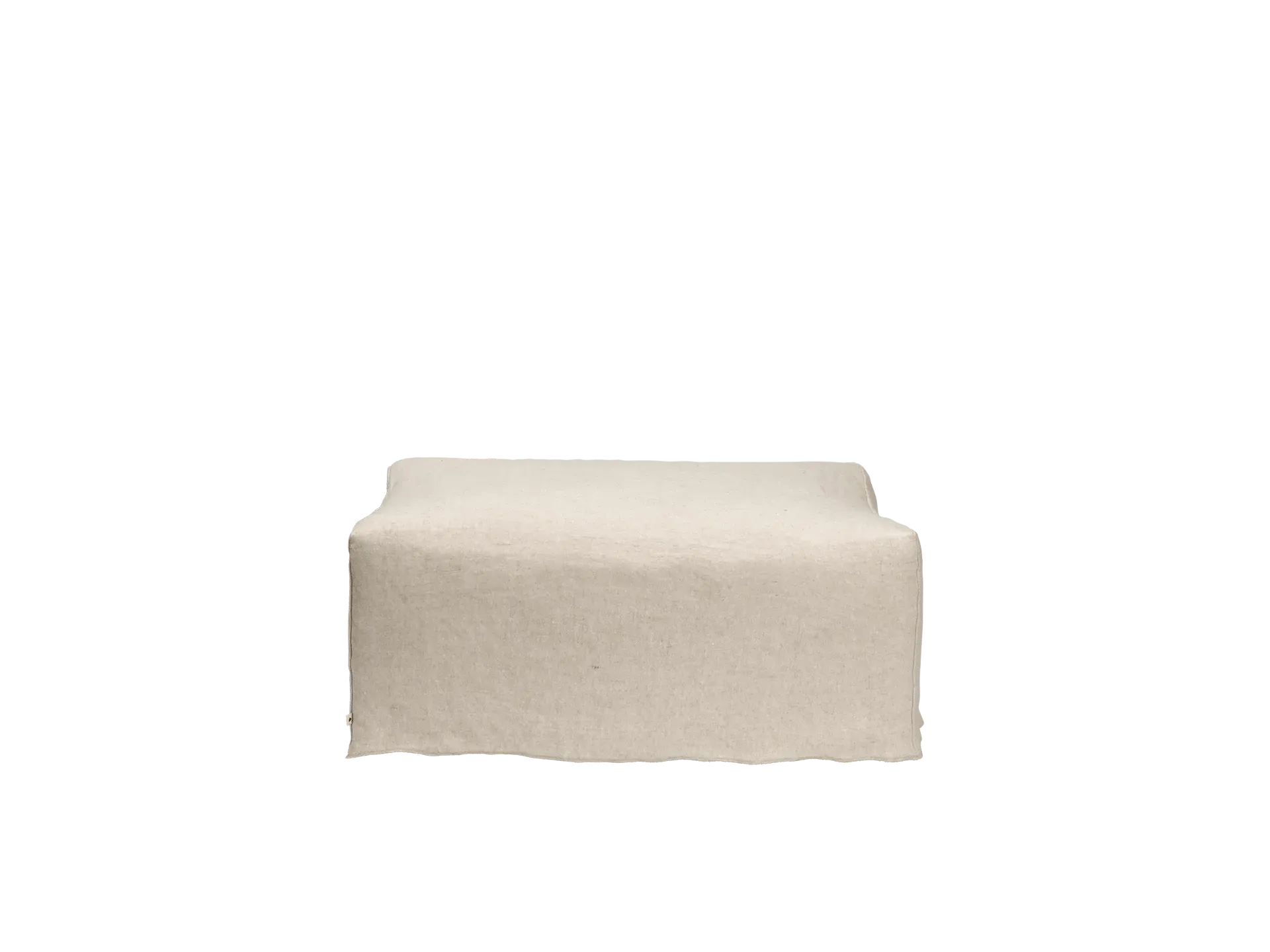 Catena Rectangular Pouf S501 with Loose Drape - Natural