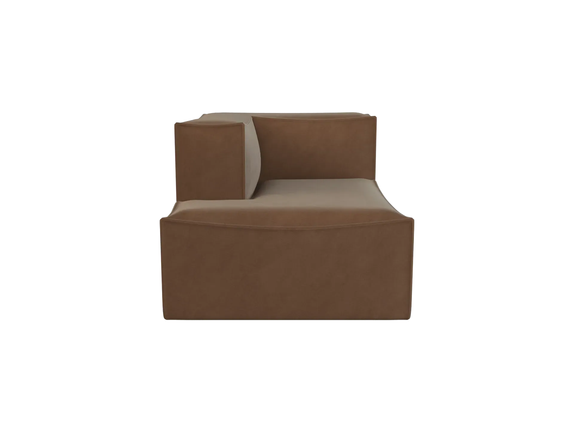 Catena Right Chaise Longue Sofa - Brown, Rich Velvet