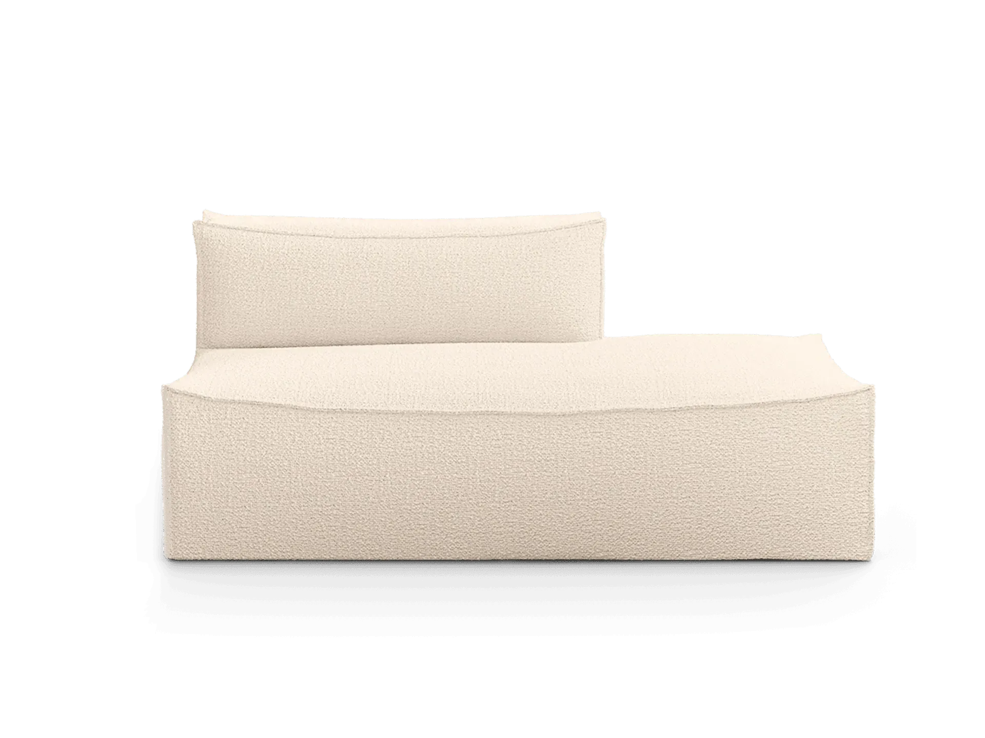 Catena Sofa Open End Left - Off-White, Wool Bouclé