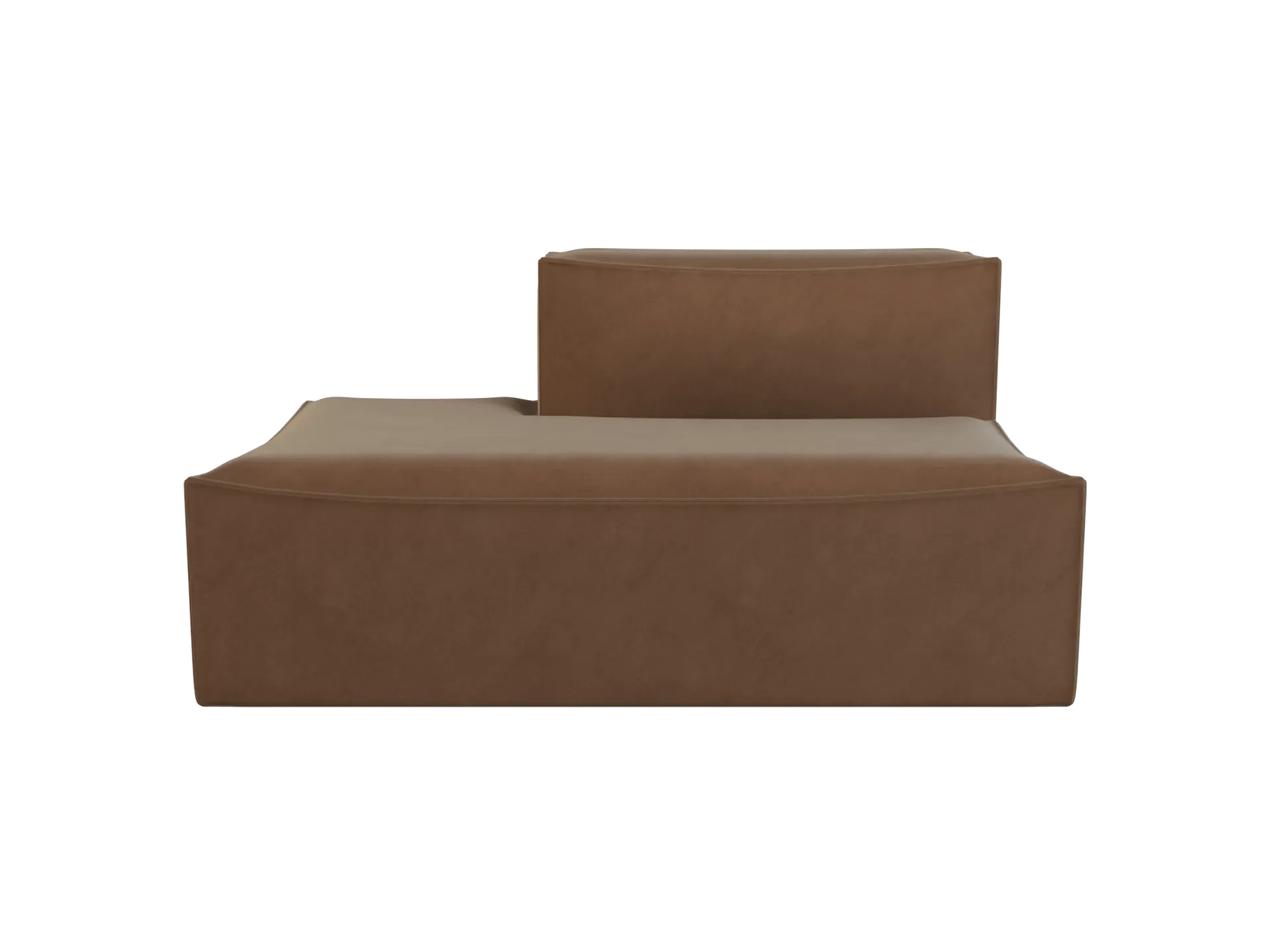 Catena Sofa Open End Right - Soft Brown, Rich Velvet