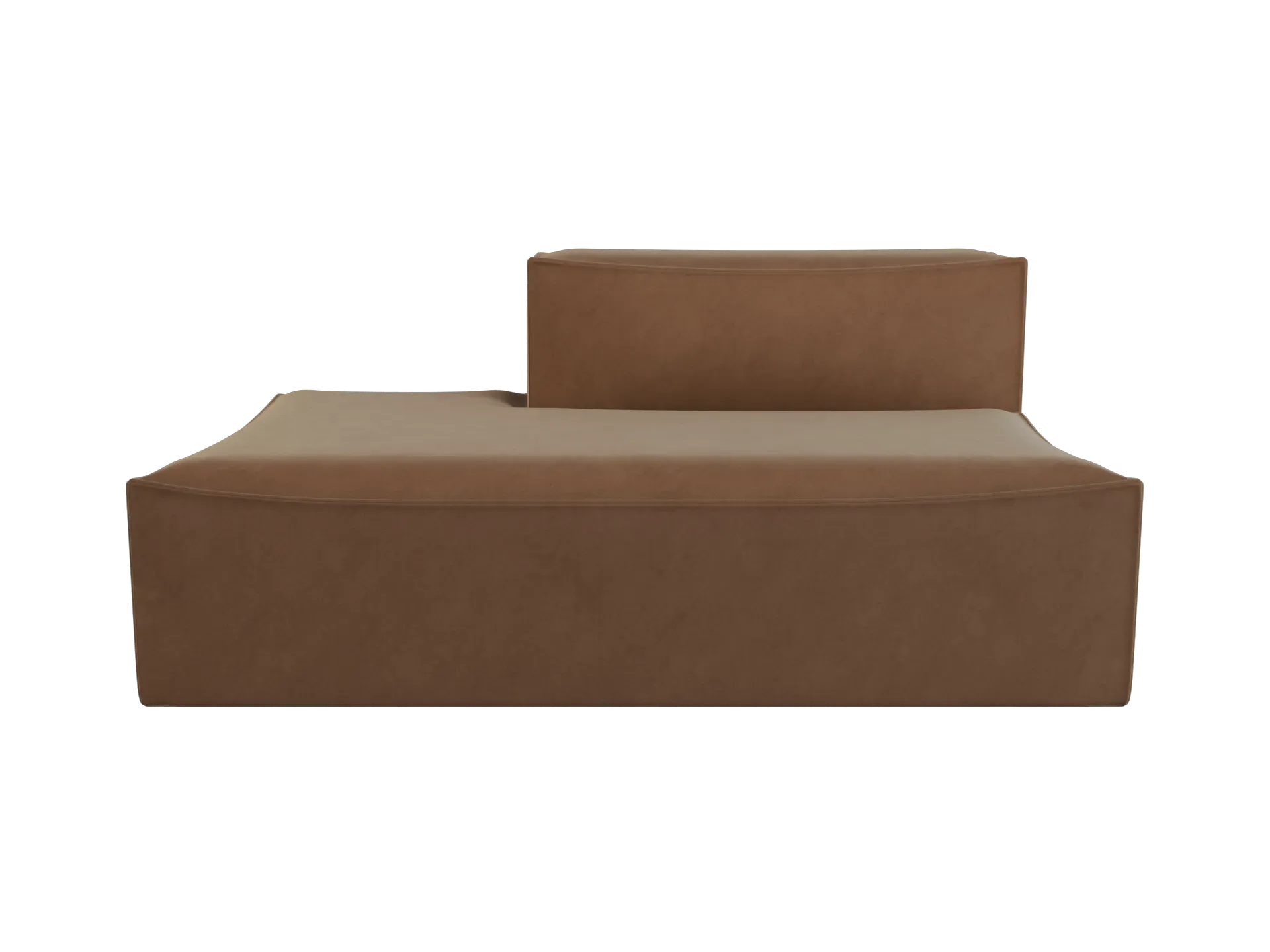 Catena Sofa Open End Right - Soft Brown, Rich Velvet