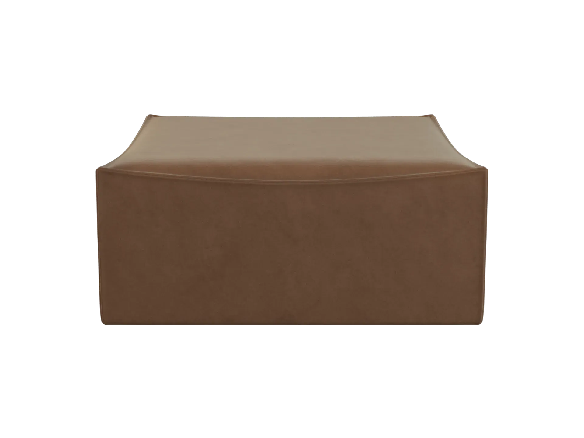 Catena Square Pouf - Brown, Velvet