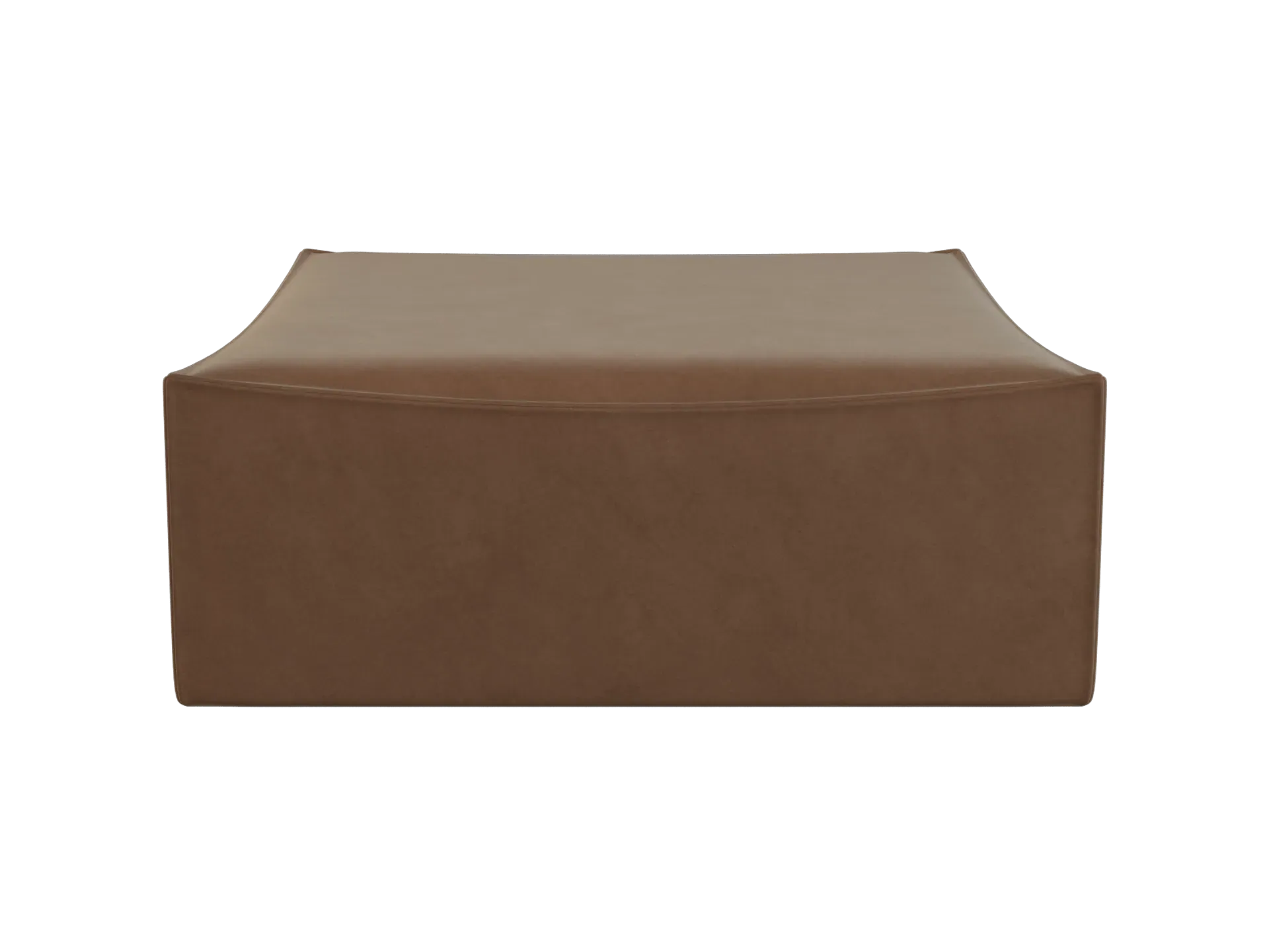Catena Square Pouf - Brown, Velvet