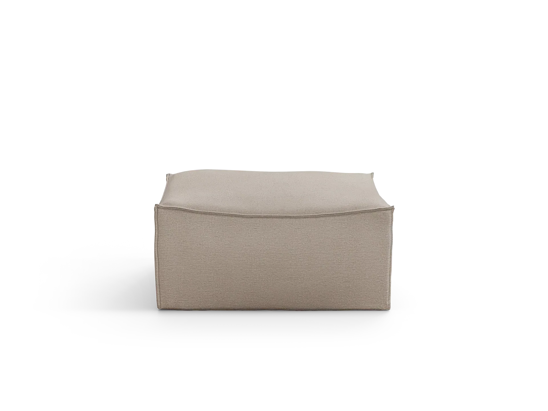Catena Square Pouf - Natural, Cotton Linen