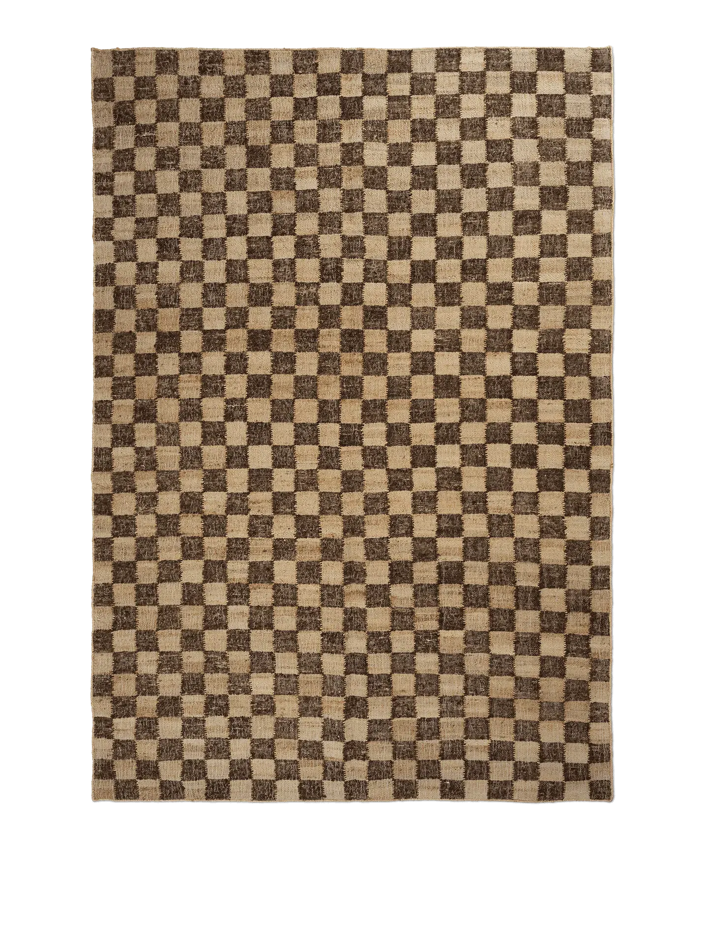 Check Wool Jute Rug - Coffee, Natural