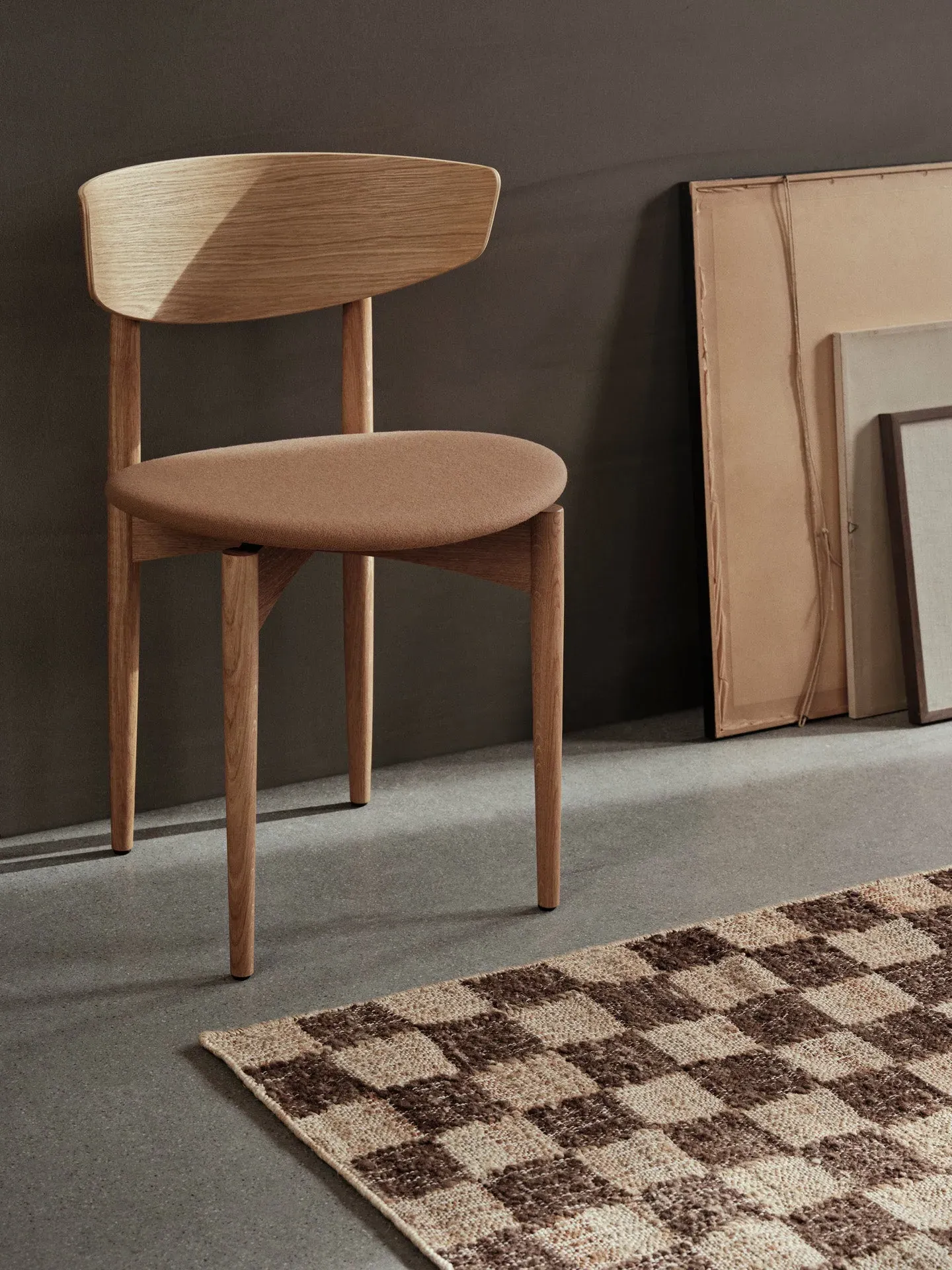 Check Wool Jute Runner - Coffee, Natural