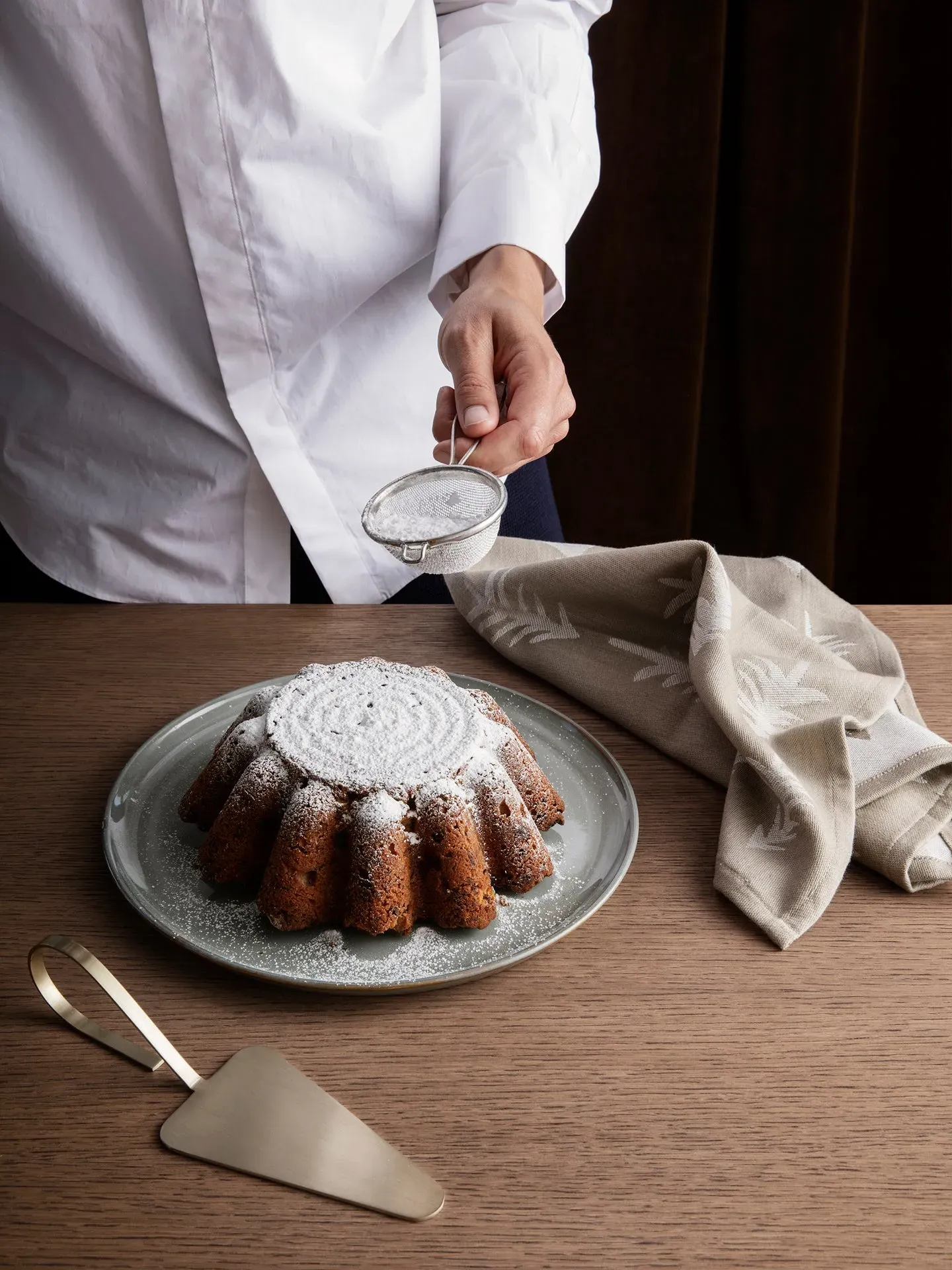 Christmas Tea Towel - Sand