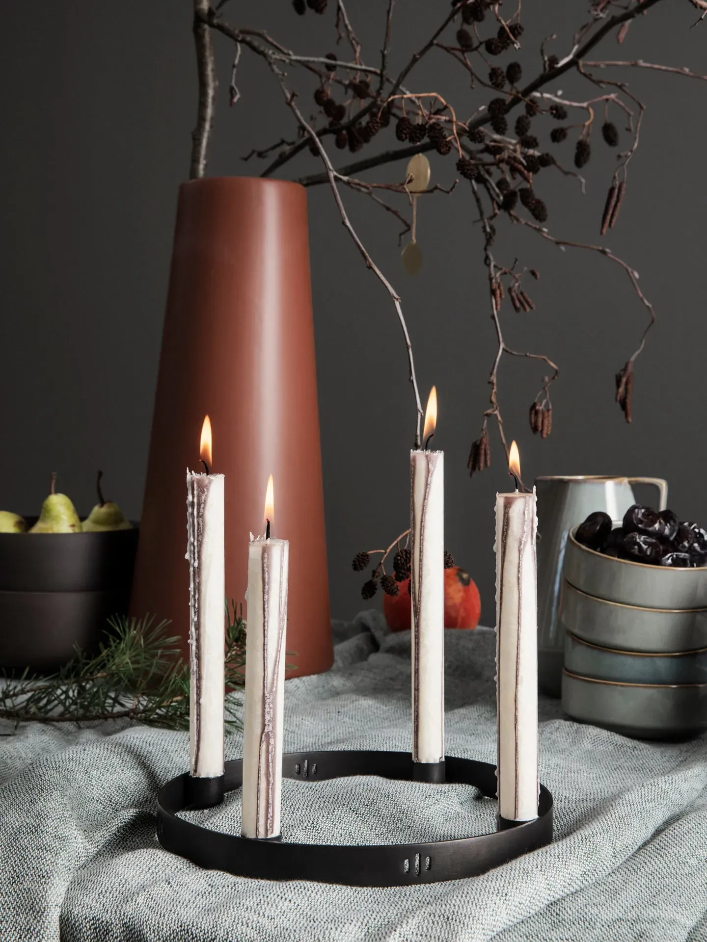 Circle Small Candle Holder - Black Brass