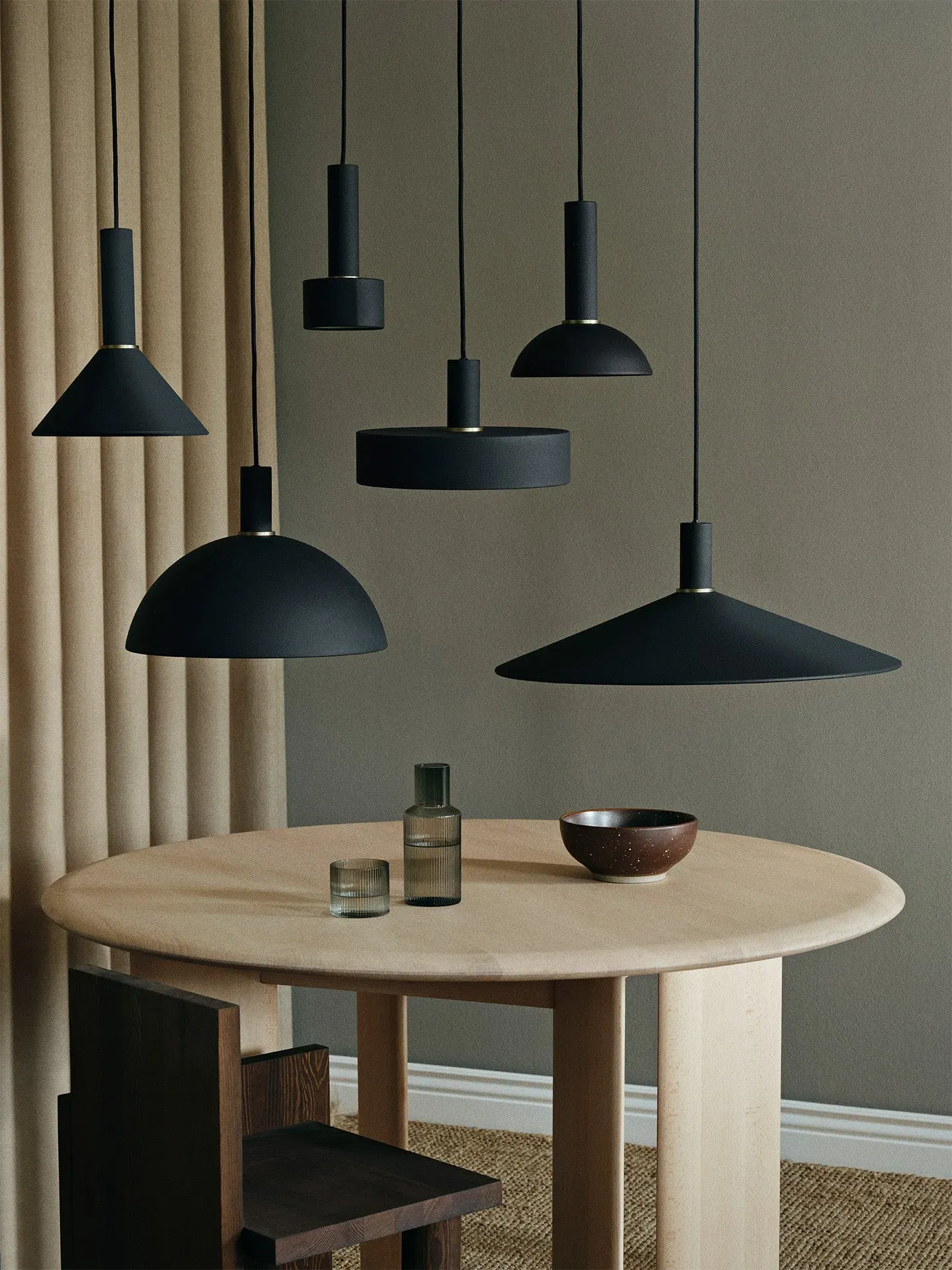 Collect Lighting Dome Pendant Shade - Black, Metal