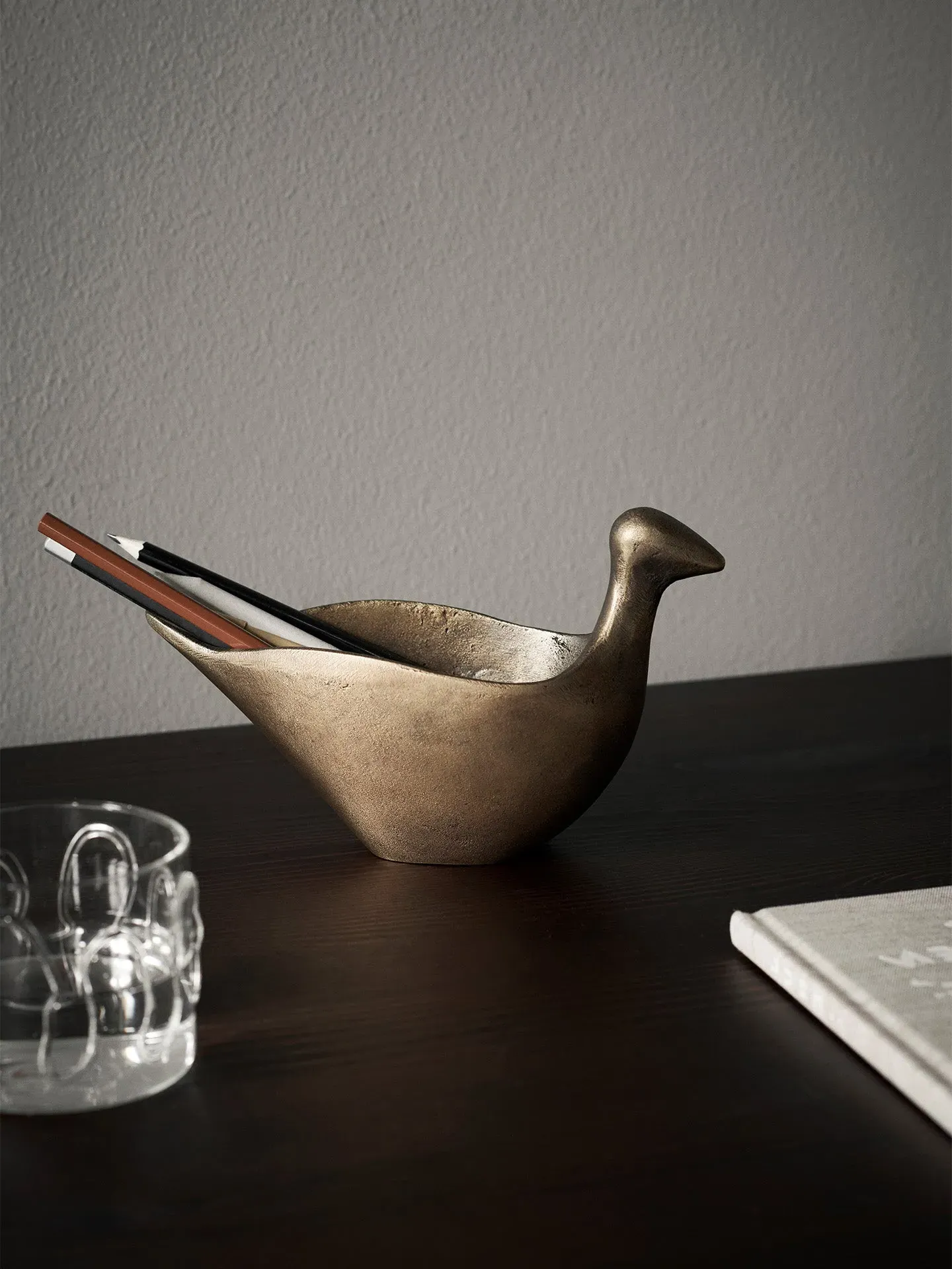 Coot Pencil Holder - Antique Aluminium