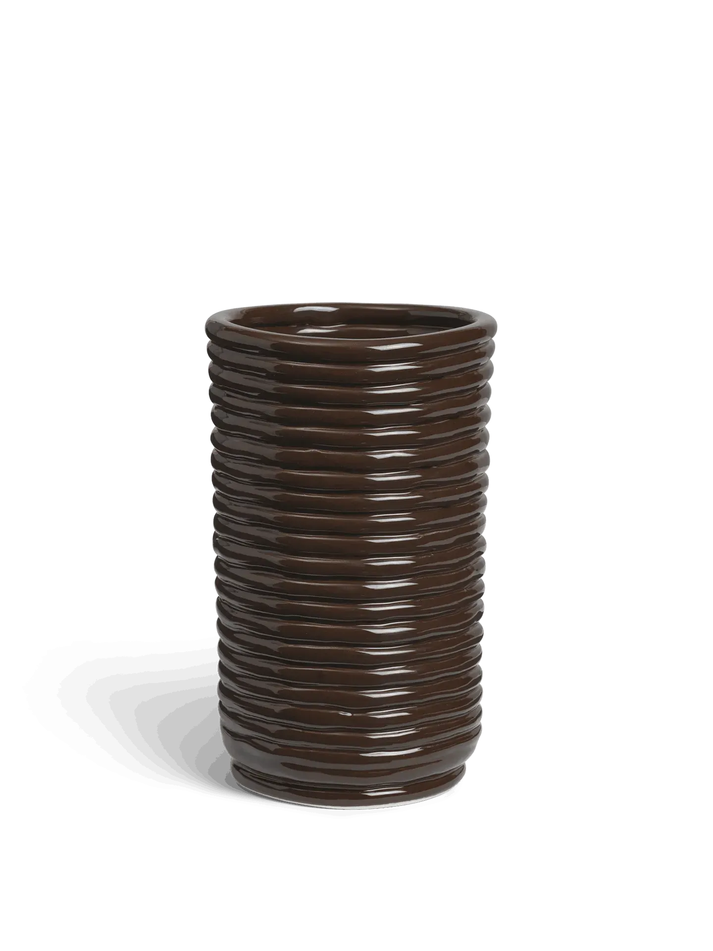 Corduroy Vase - Carob Brown, Glazed Ceramic image