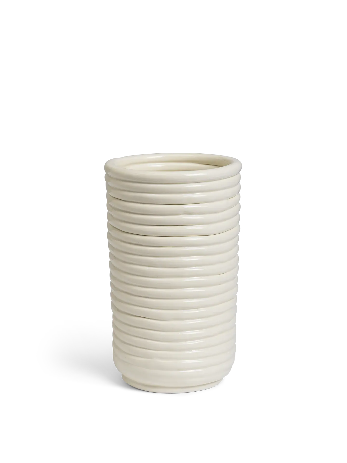 Corduroy Vase - Off-White, Glazed Ceramic