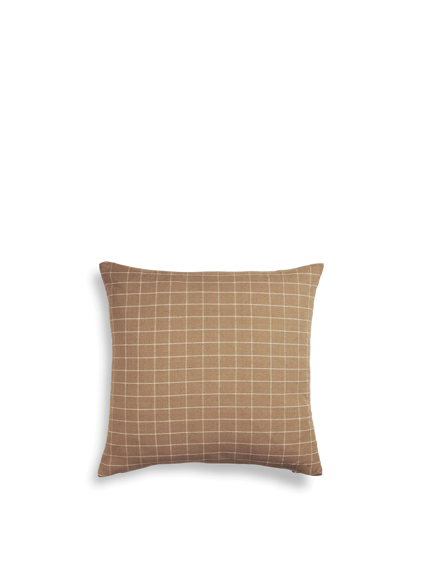 Cotton Cushion Cover - Brown, Check image