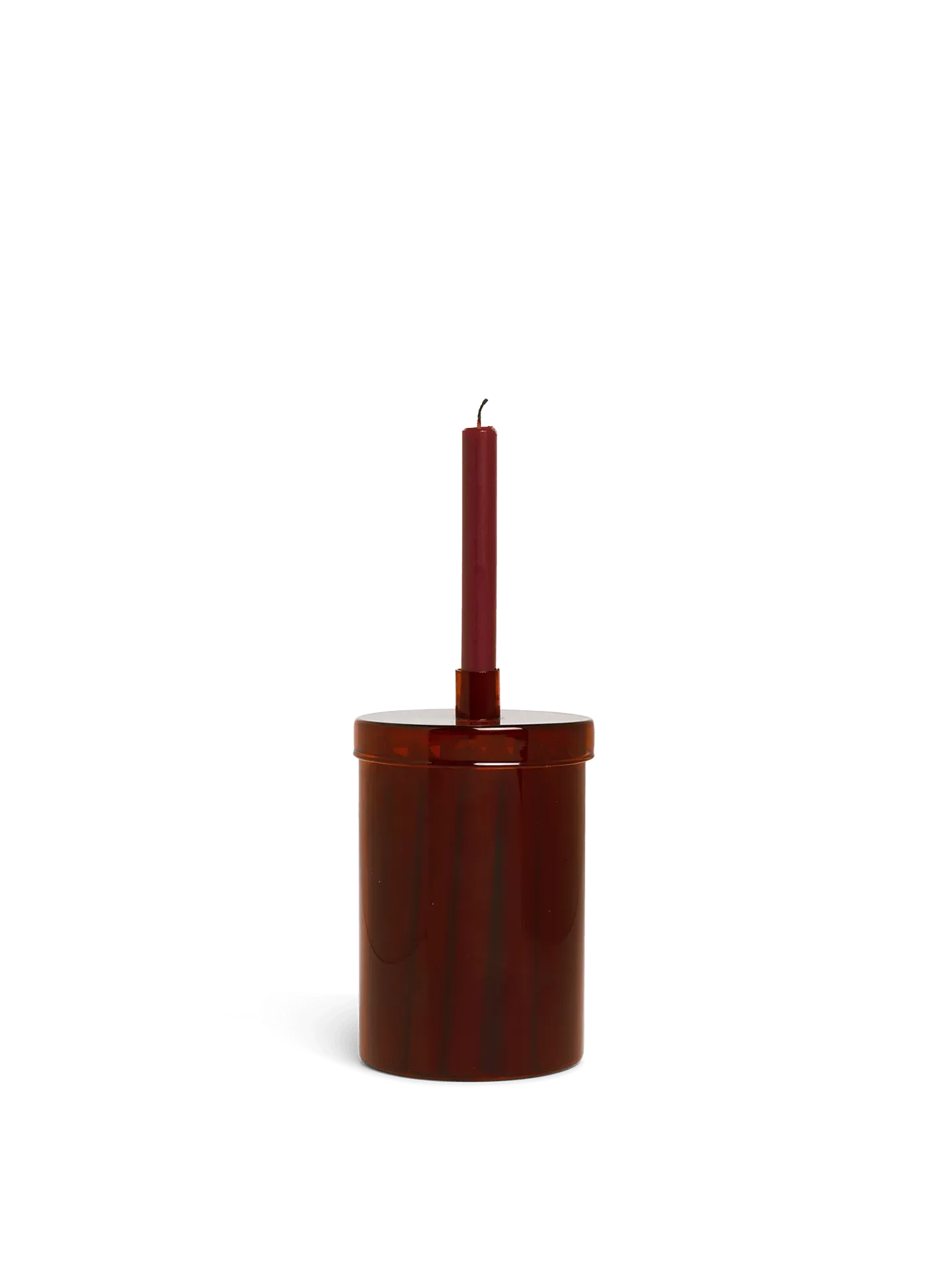 Countdown to Christmas Calendar Candle - Dark Red, Glass