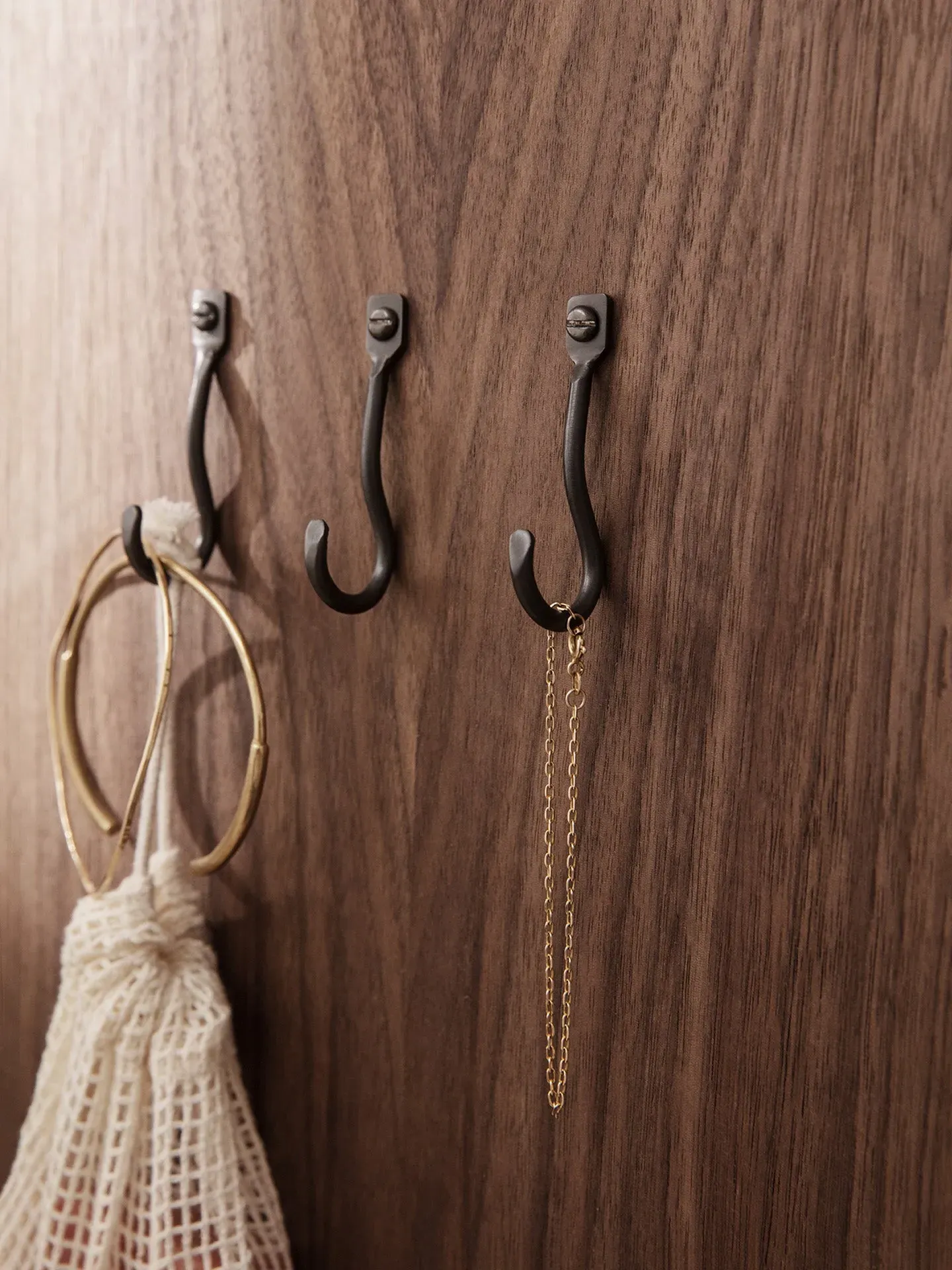 Curvature Hooks Set of 3 - Black Brass