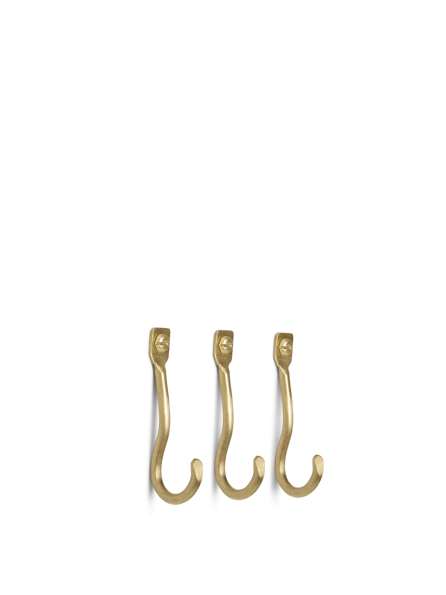 Curvature Hooks Set of 3 - Brass