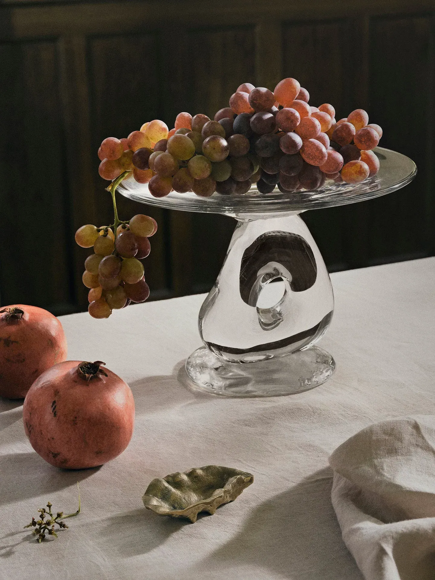 Damo Large Glass Centrepiece - Clear