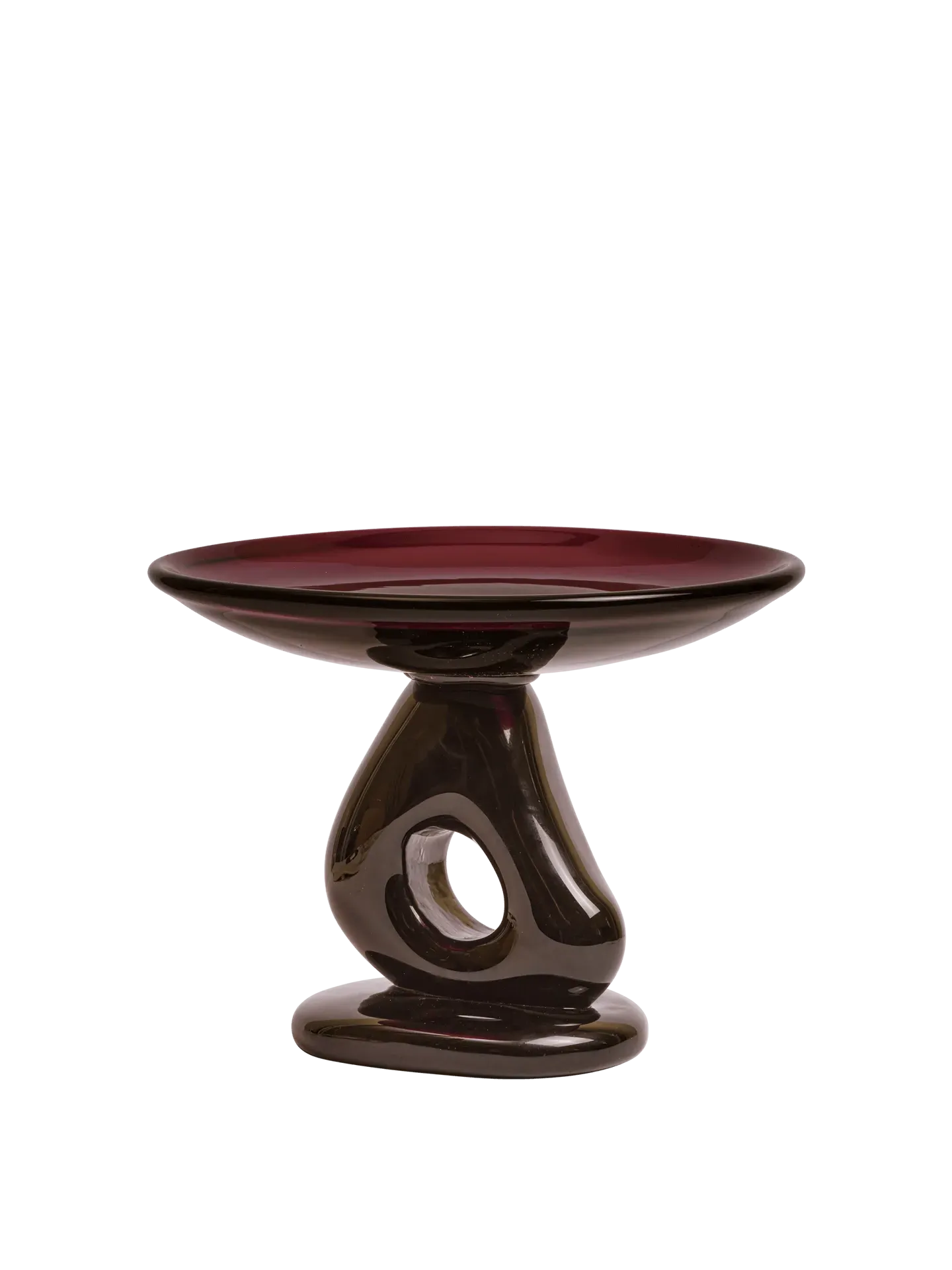 Damo Large Glass Centrepiece - Dark Grape