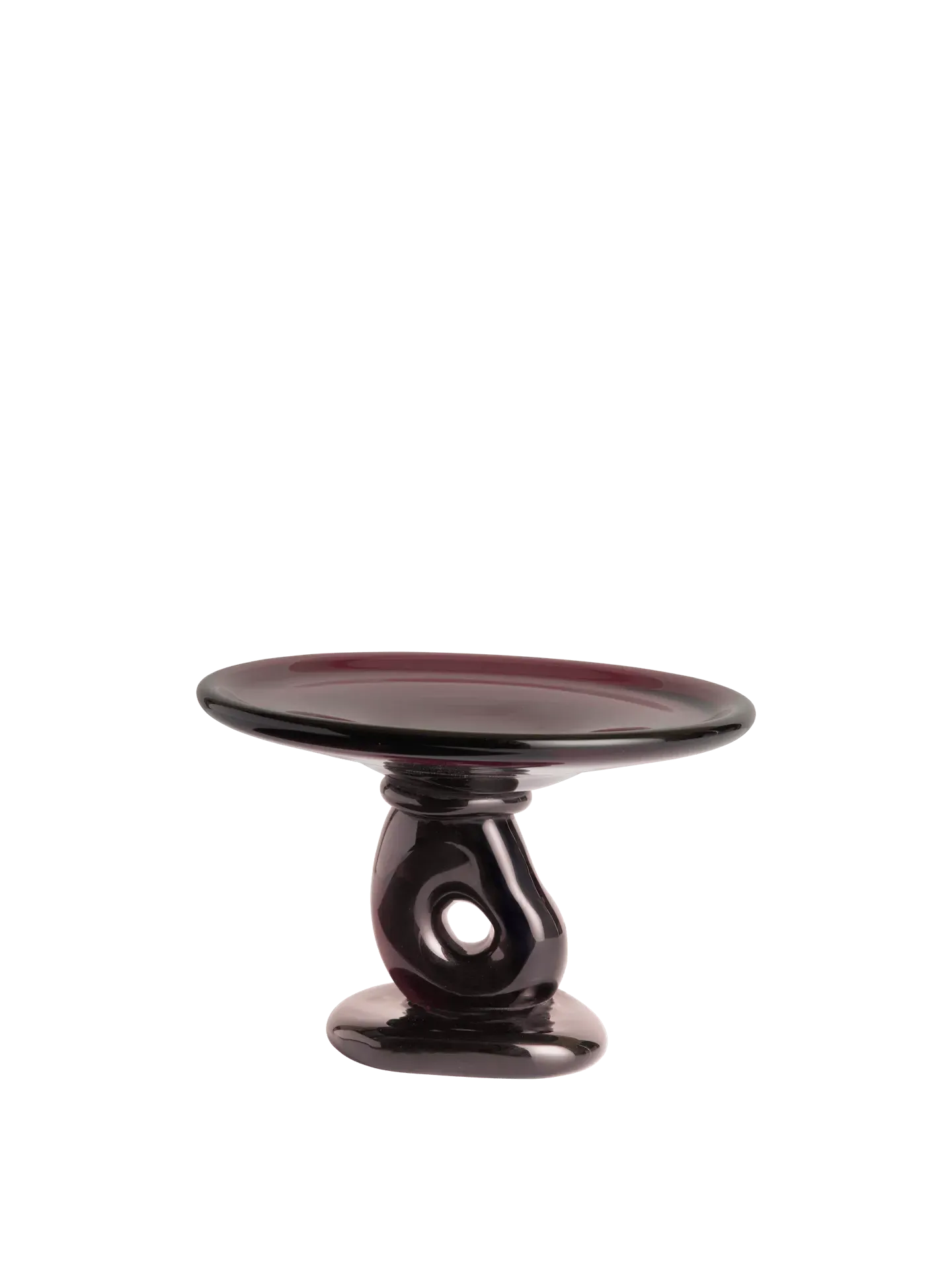 Damo Small Glass Centrepiece - Dark Grape