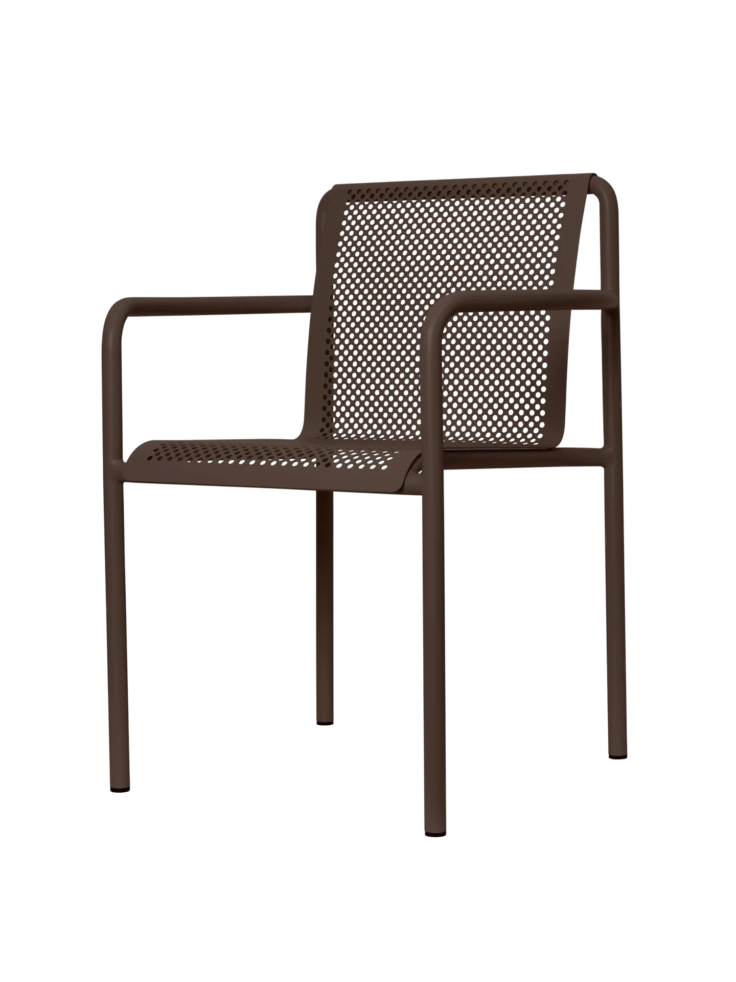 Dapple Chair with Arms - Dark Chocolate, Steel