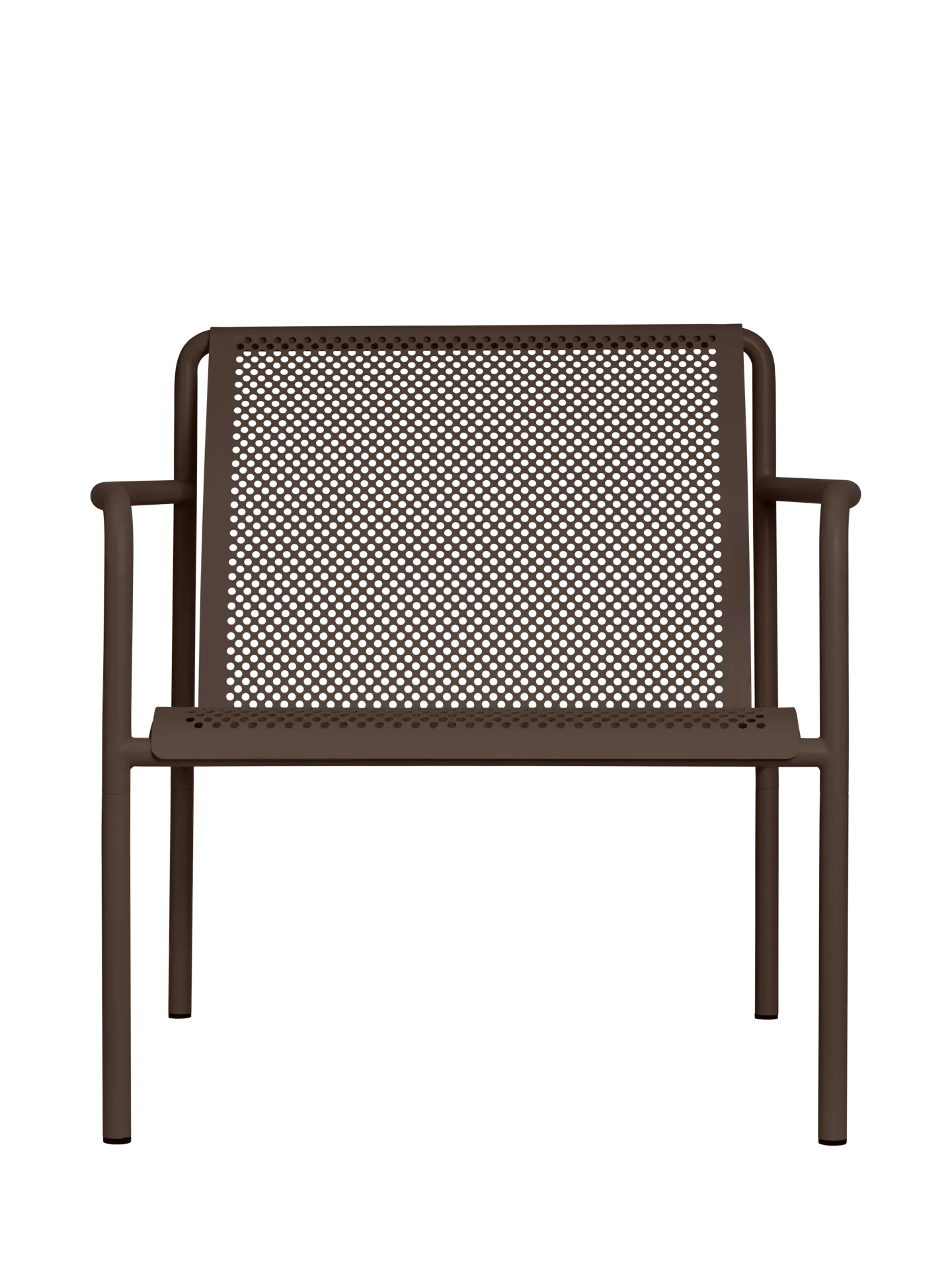 Dapple Lounge Chair with Arms - Dark Chocolate, Steel